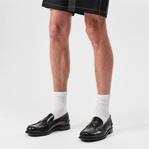 Prada Gold Triangle Loafers Size US 10 / EU 43 - 2 Thumbnail