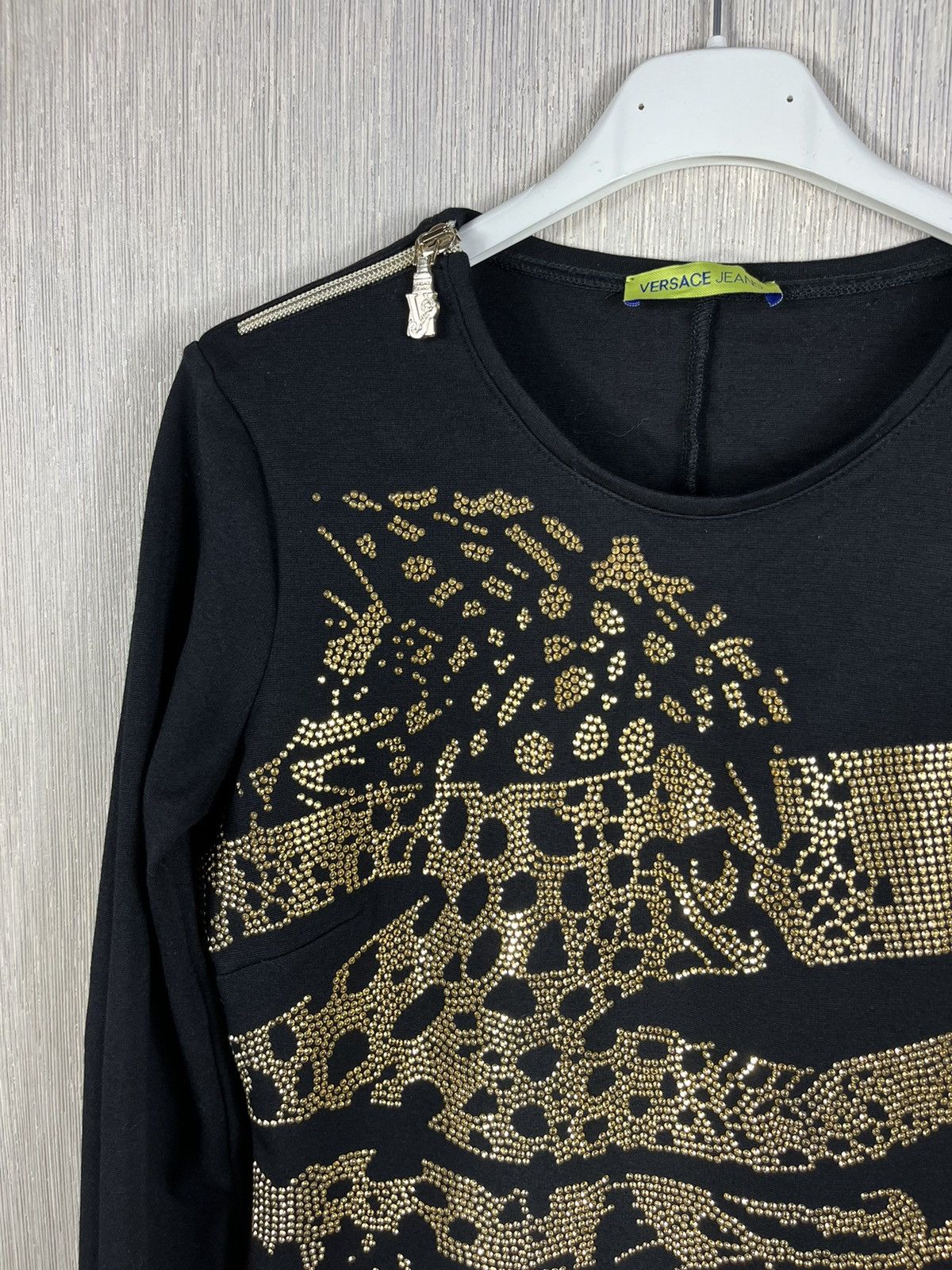 Designer × Versace × Versace Jeans Couture Versace jeans bodycon dress leopard golden metallic studs Size S / US 4 / IT 40 - 12 Thumbnail