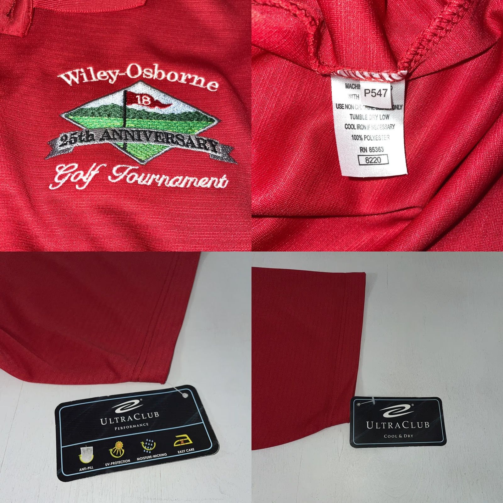 Vintage ULTRA CLUB RED POLO SHIRT NWT SIZE Large Polo Men Golf 25th Anniversary Logo Short Sleeve Casual Size US L / EU 52-54 / 3 - 8 Thumbnail