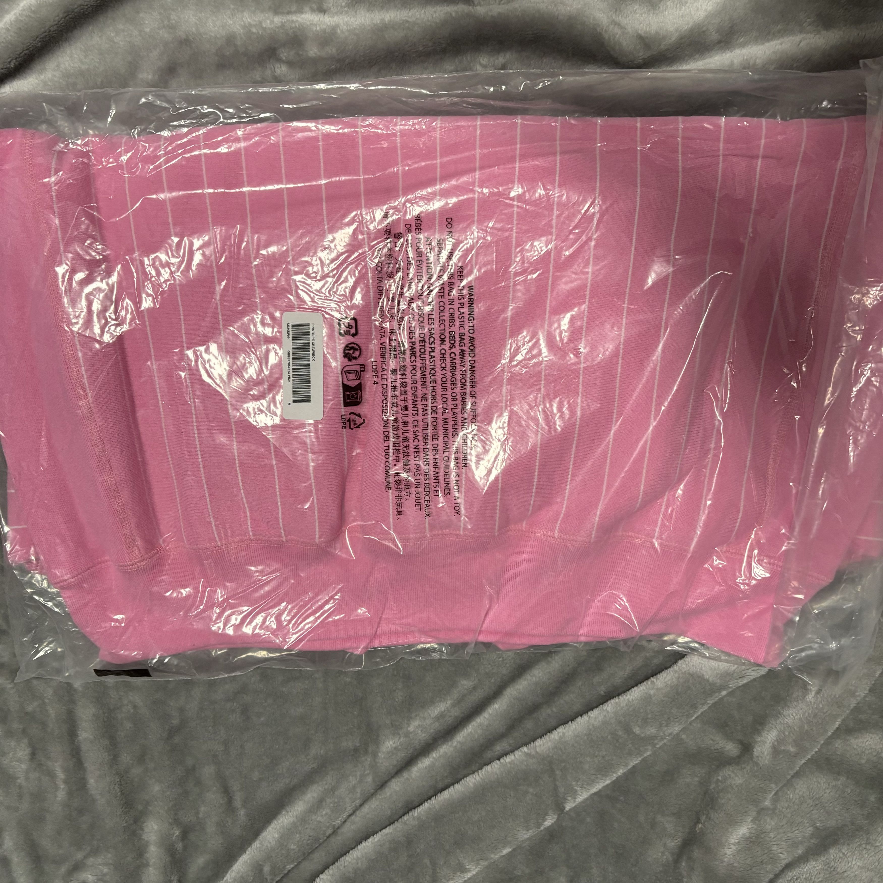 Supreme Supreme Pinstripe Crewneck Pink - 24SS Size US L / EU 52-54 / 3 - 4 Thumbnail