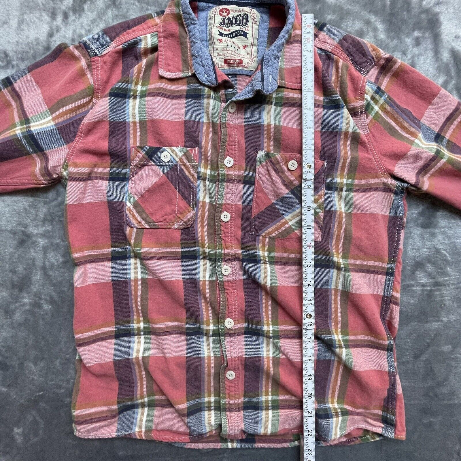 JNCO JNCO Shirt Mens Medium Plaid Flannel Denim Grunge Skater Y2K Size US M / EU 48-50 / 2 - 7 Thumbnail