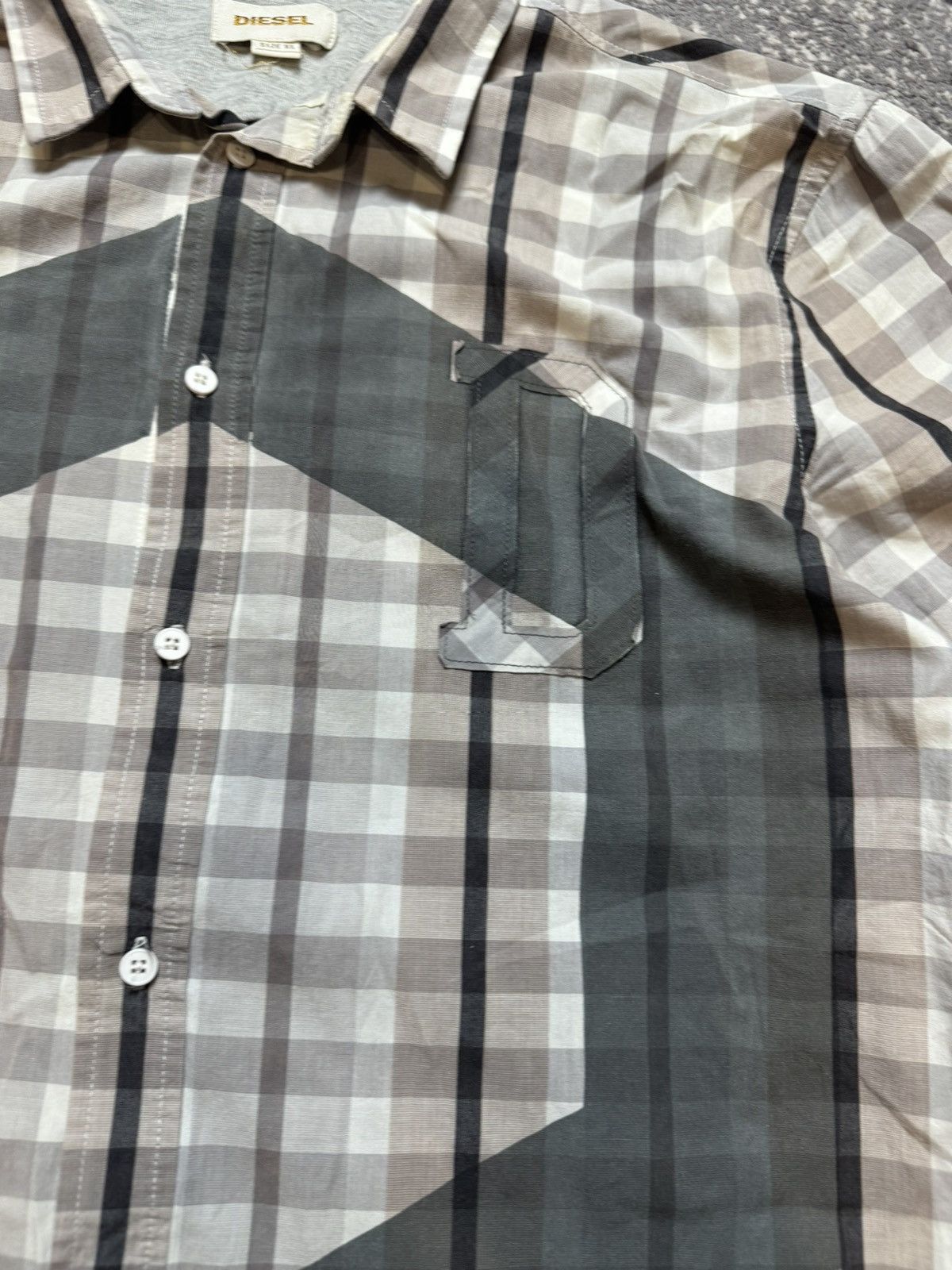 Diesel × Vintage Vintage Y2K Diesel Square Print Shirt Size US XL / EU 56 / 4 - 3 Thumbnail