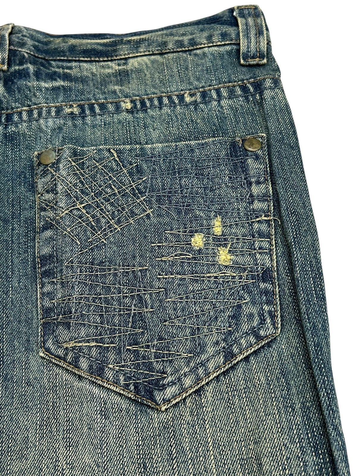 Hysteric Glamour × Japanese Brand × Le Grande Bleu (L.G.B.) Japanese Brand Jean Washed Blue Way Jean Zigzag Boro Pcoket Size US 31 - 21 Thumbnail