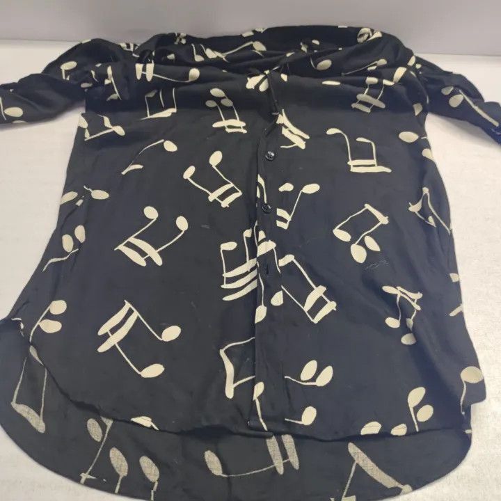 Saint Laurent Paris Yves Saint Laurent Black Patterned Long Sleeve Shirt-2507 Size US M / EU 48-50 / 2 - 2 Thumbnail
