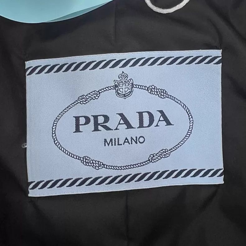 Prada Prada Black triangle diamond plaid lapel zipper belt long- Size XXS / US 00 / IT 34 - 6 Thumbnail