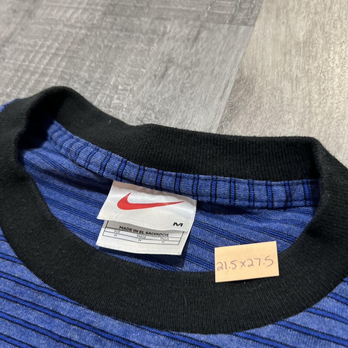Nike × Vintage VTG Nike Athletic Dept Blue Striped Middies Swimming Shirt Size US M / EU 48-50 / 2 - 4 Thumbnail