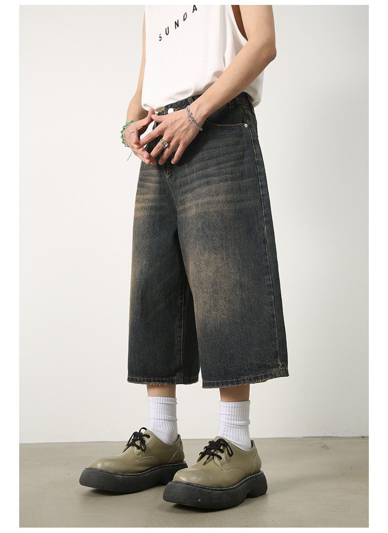 Vintage American retro distressed loose wide-leg denim shorts Size US 32 / EU 48 - 3 Thumbnail