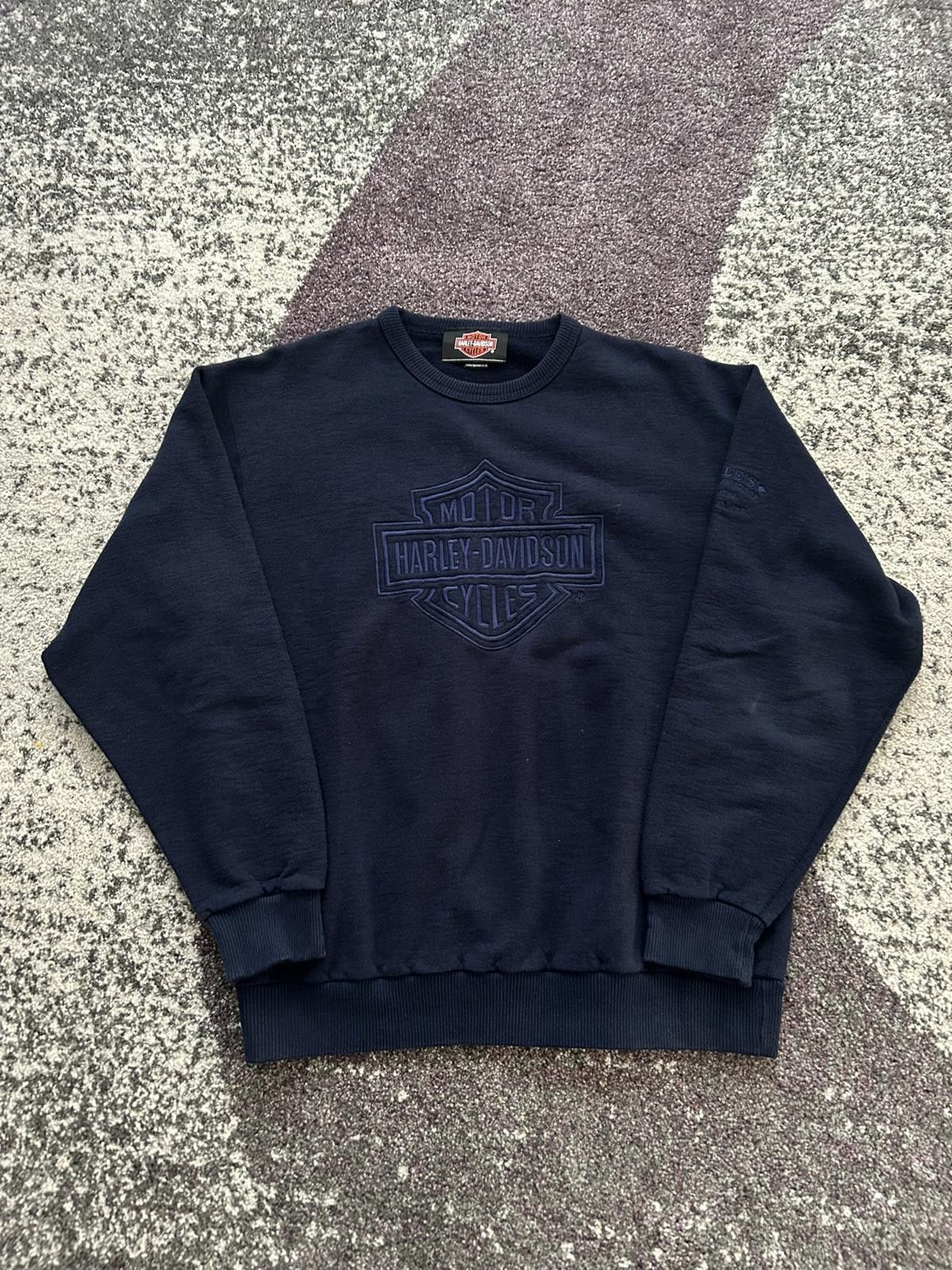 Harley Davidson Vintage Harley-Davidson Navy Crewneck – Tonal Bar & Shield Size US M / EU 48-50 / 2 - 1 Thumbnail