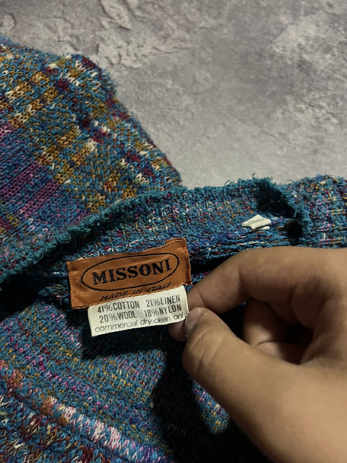 Missoni RARE Vintage 90s Missoni Cardigan Sweater Cotton Wool Linen Size L / US 10 / IT 46 - 5 Thumbnail