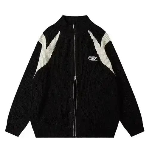 VIBE Y2k Double Zipper Cardigan Sweater Size US L / EU 52-54 / 3 - 1 Thumbnail