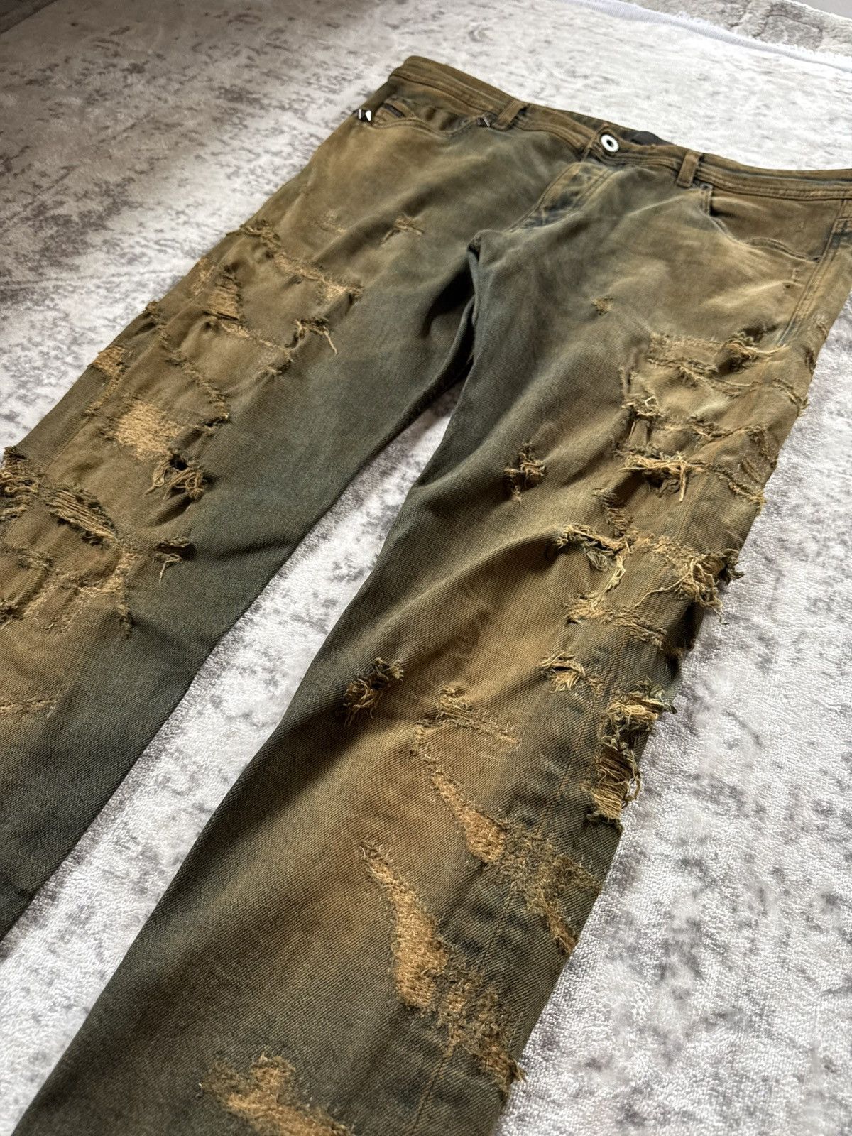 Diesel Black Gold F/W 2015 Diesel Black Gold Distressed Mud Wash Stacked Jeans Size US 34 / EU 50 - 5 Thumbnail