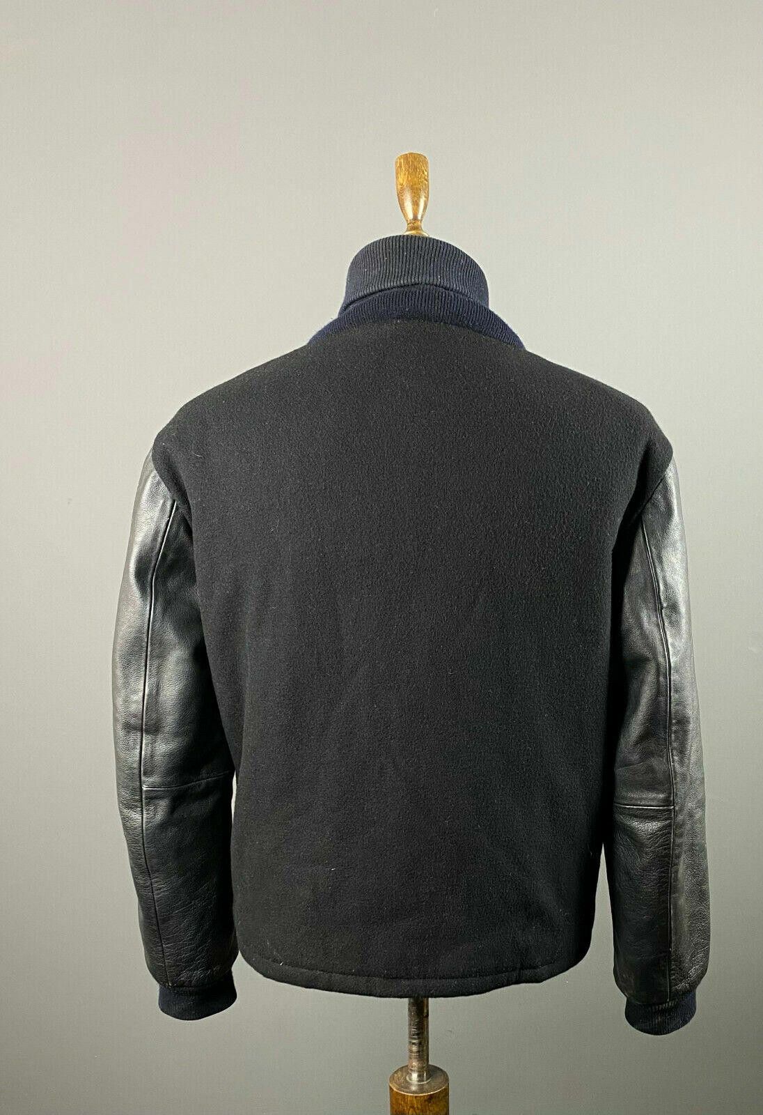 Edwin Edwin Baseball Jacket Black Wool Leather Sleeves Size XL Size US XL / EU 56 / 4 - 5 Thumbnail