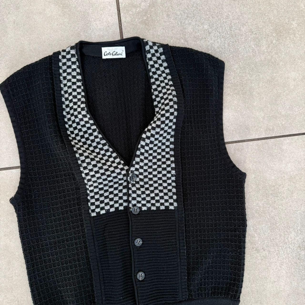 Carlo Colucci Carlo Colucci Vest Knitted Black White Size US M / EU 48-50 / 2 - 4 Thumbnail
