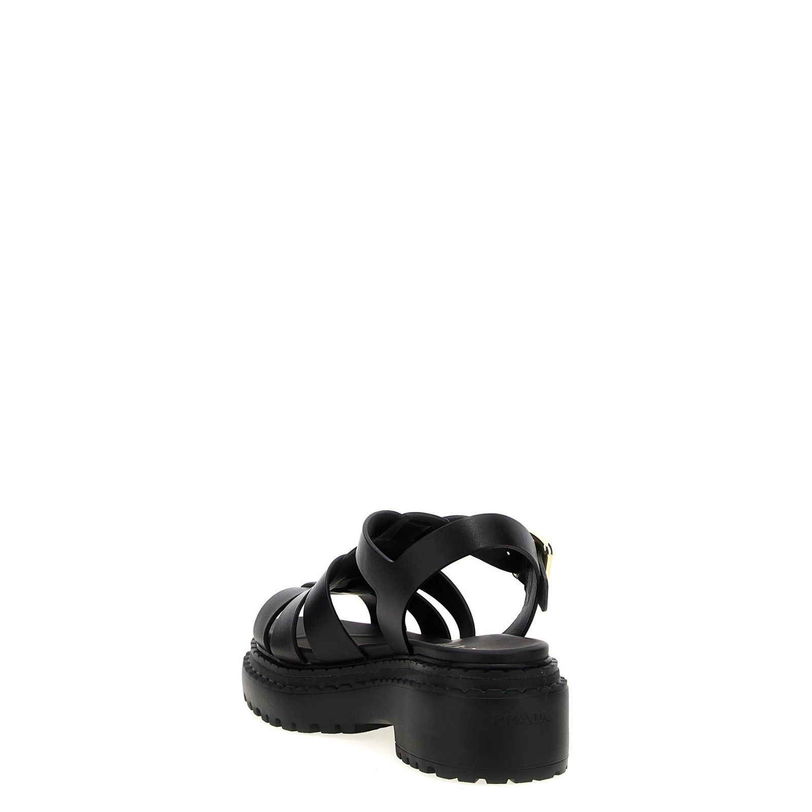 Prada PRADA Monolith Black Leather Sandals New & Authentic (Women' Size US 10 / IT 40 - 3 Thumbnail
