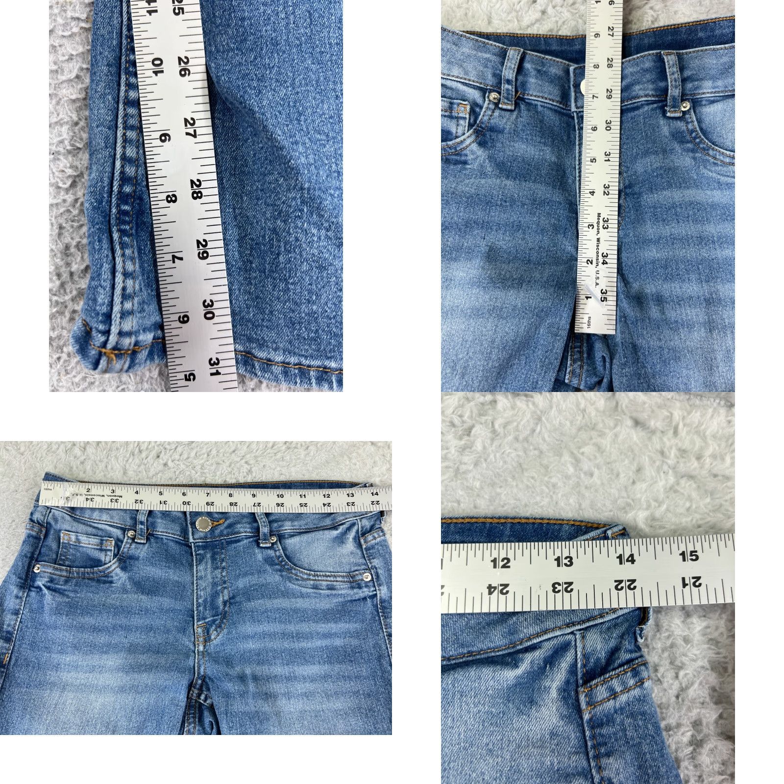 Denime &Denim Jeans Womens 4 Blue Bootcut Low Waist 26x31 Cotton Blend Stretch 5-Pocket Logo Embroidered Size 27" / US 4 / IT 40 - 8 Thumbnail