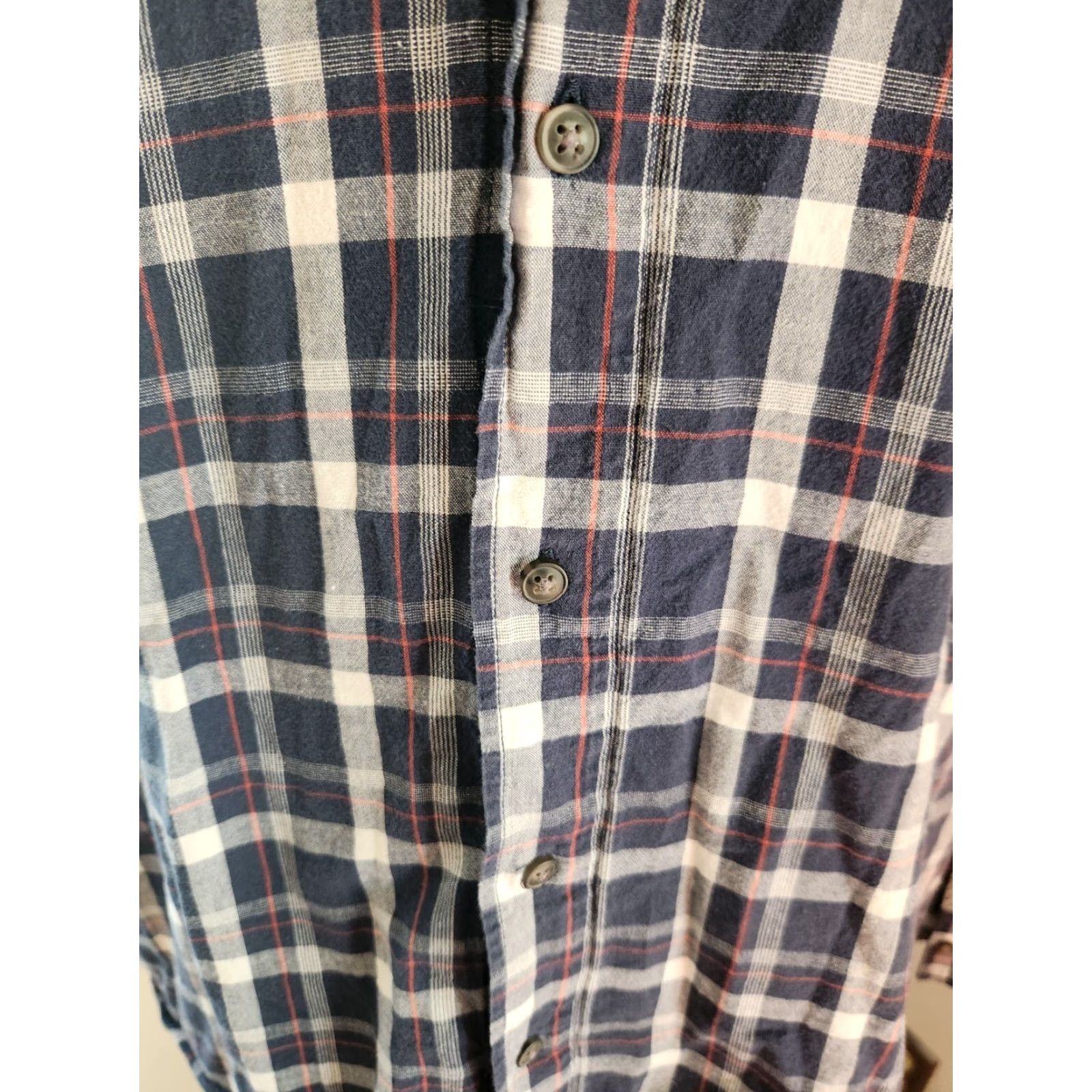 Wrangler Wrangler Jeans Co Long Sleeve Button-Down Shirt Plaid Blue Red XL Mens Size US XL / EU 56 / 4 - 3 Thumbnail