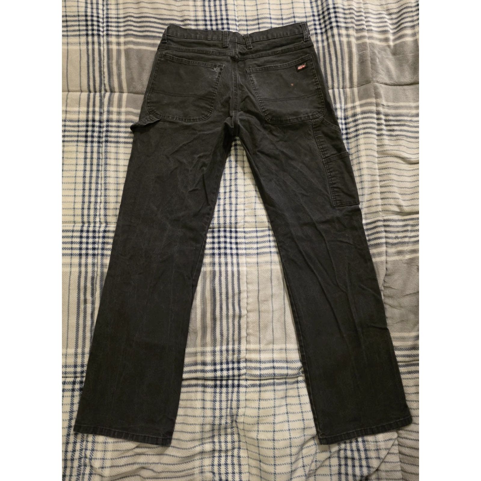 Dickies VINTAGE Dickies Pants Canvas Carpenter Y2K Black Faded 33x32 Men's Grunge Streetwear Logo Workwear Casual Relaxed Straight Modern Size US 33 - 2 Thumbnail