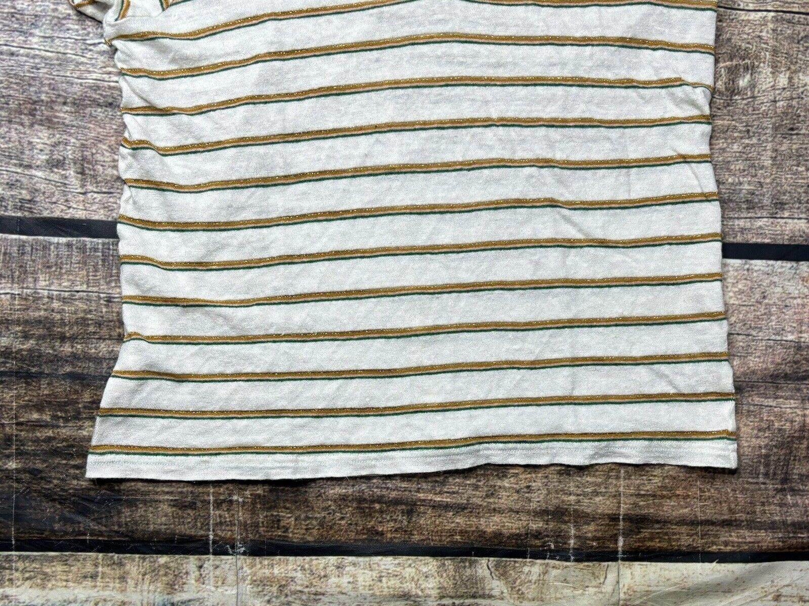 Banana Republic Banana Republic Linen Top Womens Medium Striped Short Sleeve Size M / US 6-8 / IT 42-44 - 5 Thumbnail