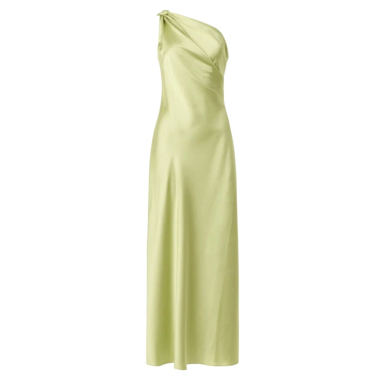 Tanya Taylor One Shoulder Stassi Dress in Green, Size US 10