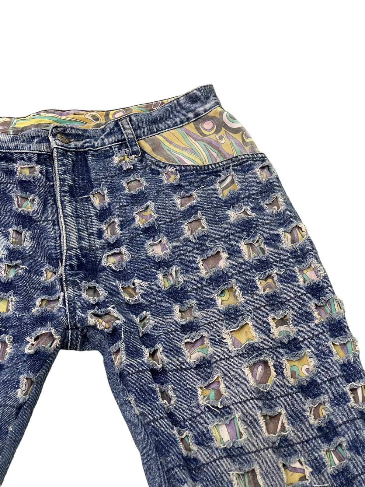 Japanese Brand Full Distress Jeans Vtg Unknown Brand Tapered 7🟦8 Size US 34 / EU 50 - 9 Thumbnail