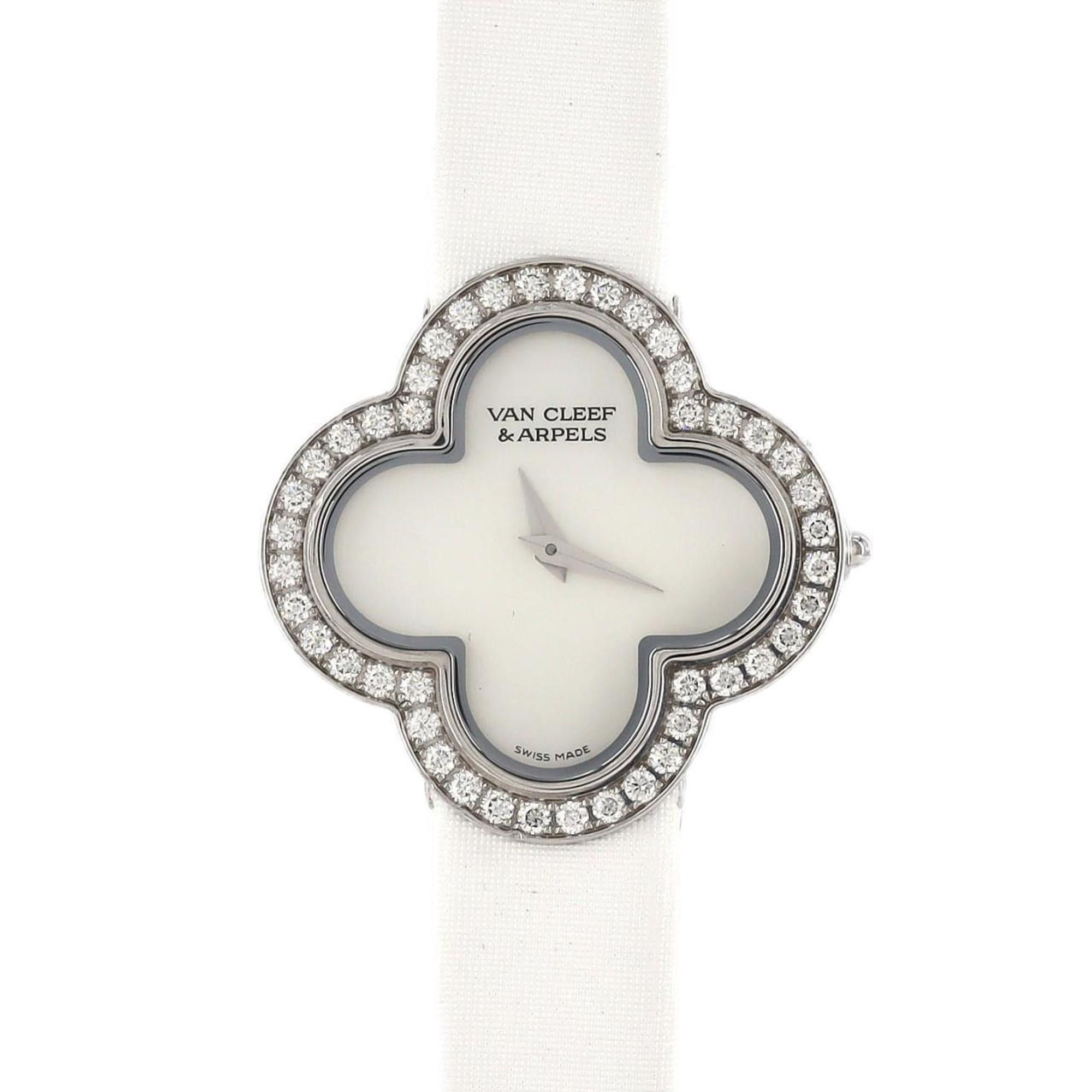 Van Cleef Arpels Van Cleef & Arpels Alhambra Wg D 3365111 Vcarm95800 Quartz Watch in White, Women's