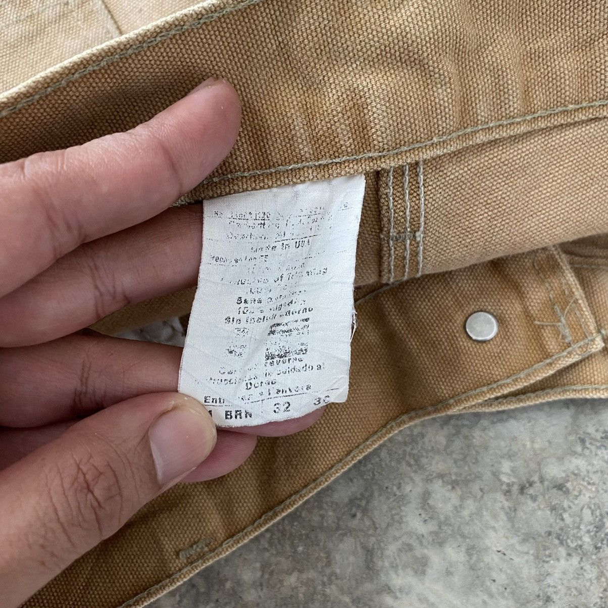 Carhartt VTG Carhartt Double Knee Faded Tan Dirty Carpenter Pants Size US 33 - 19 Thumbnail