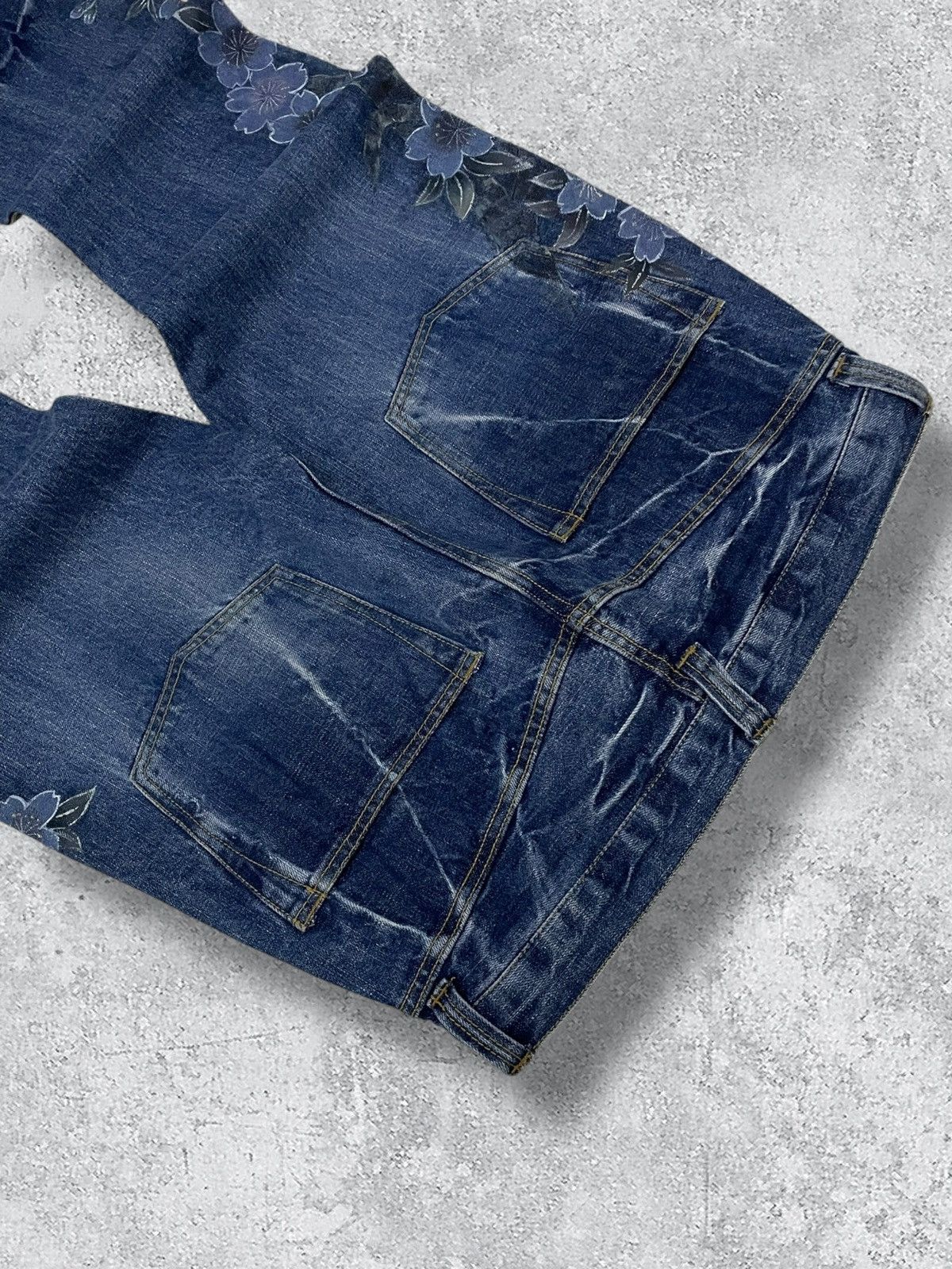 Beauty Beast Vintage Japan 90’s Karakuri Tamashi Satanic Face Jeans Size US 34 / EU 50 - 11 Thumbnail