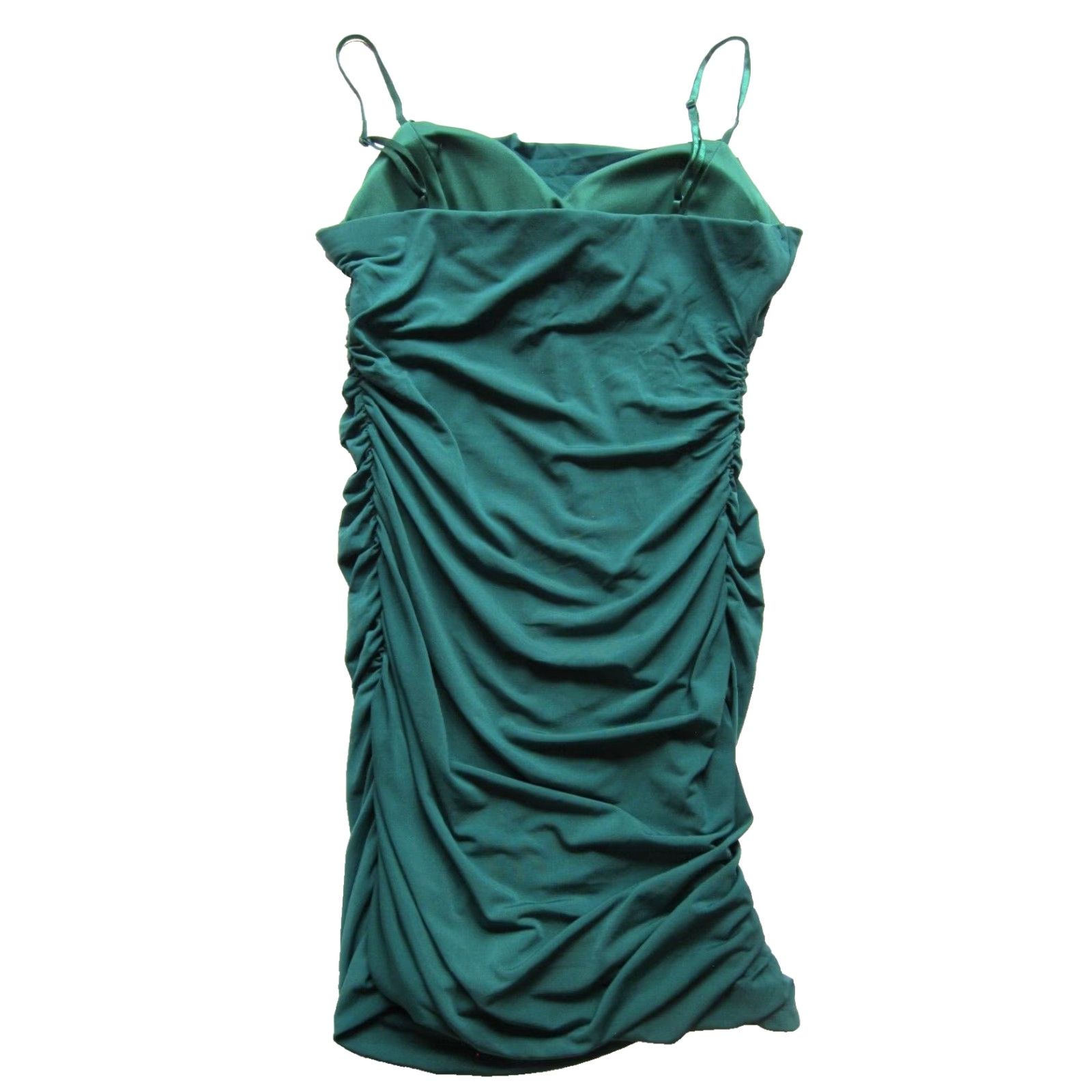 Vintage VINTAGE Emerald Sundae Green Stretch Ruched Fitted Spaghetti Strap Prom Dress Large NWT Green Dress Sundress Size L Women 90s Vintage Featured Size L / US 10 / IT 46 - 2 Thumbnail