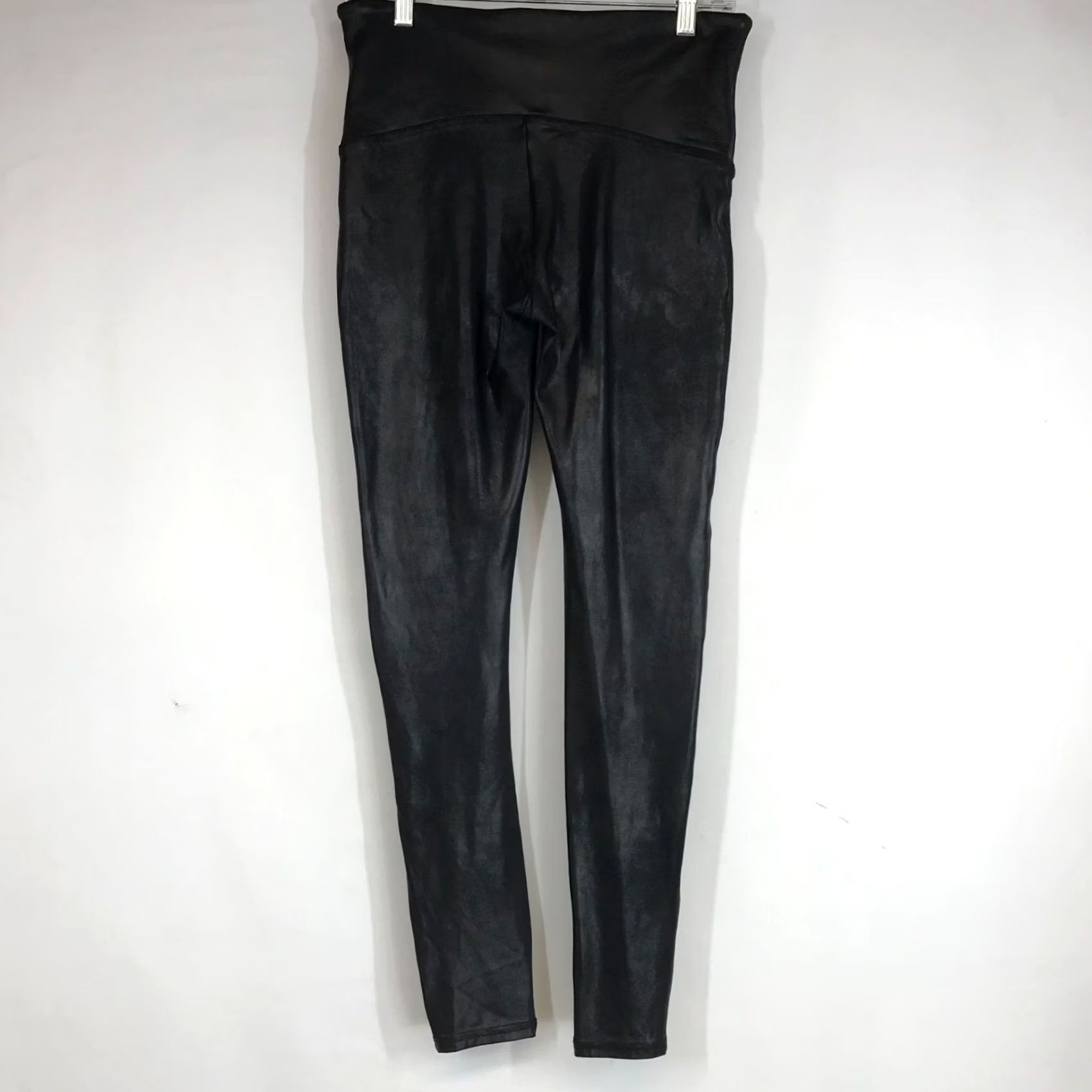 Spanx SPANX Womens XL Black Faux Leather Pull-On Leggings Pants Size 40" / US 18 - 4 Thumbnail