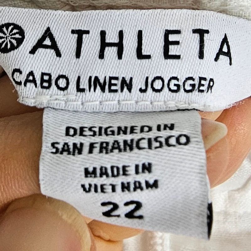 Athleta Athleta Womens Cabo Linen Joggers Size 22 Resortwear Beach Size 22" - 5 Thumbnail