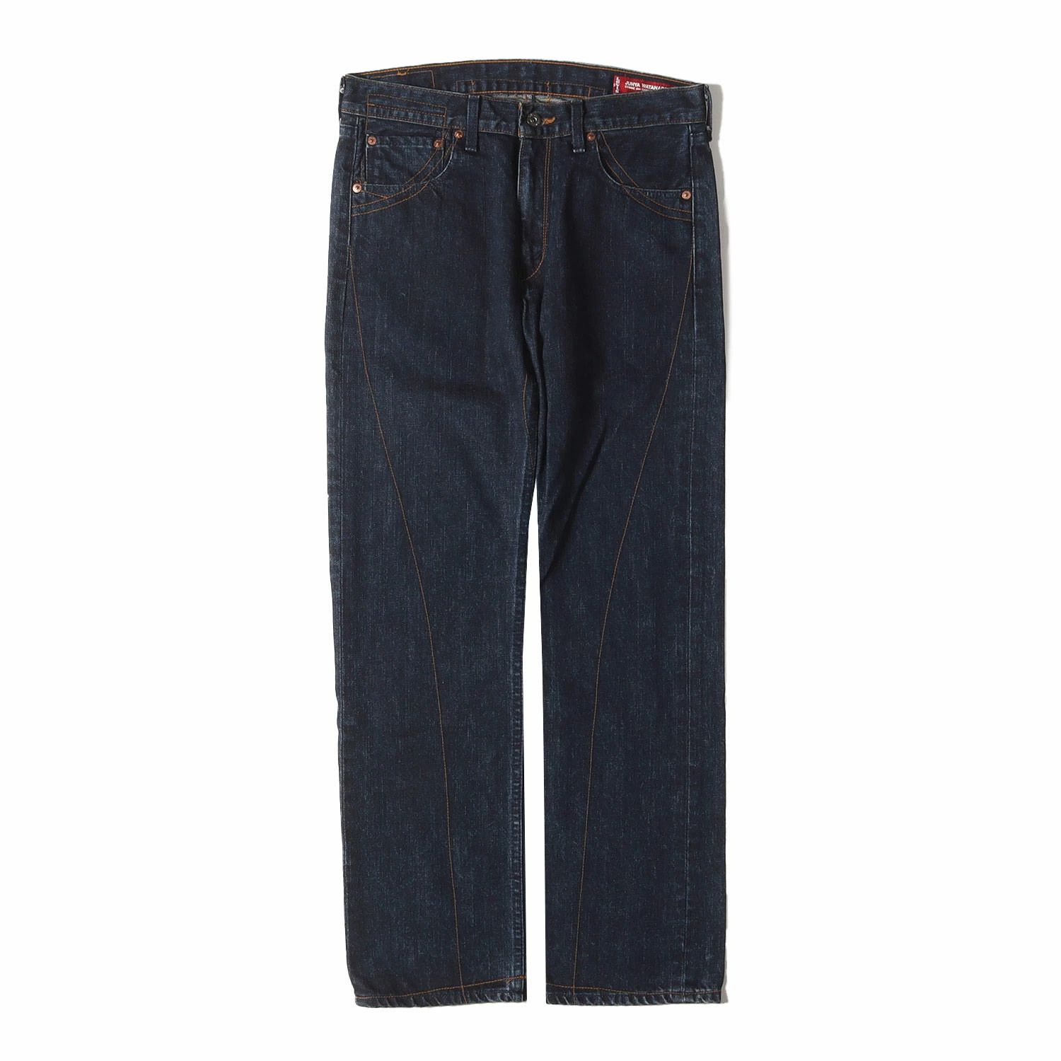 Comme des Garcons Denim Washed Stitchwork Cotton Straight Cut Zipper Indigo Size US 31 - 1 Thumbnail