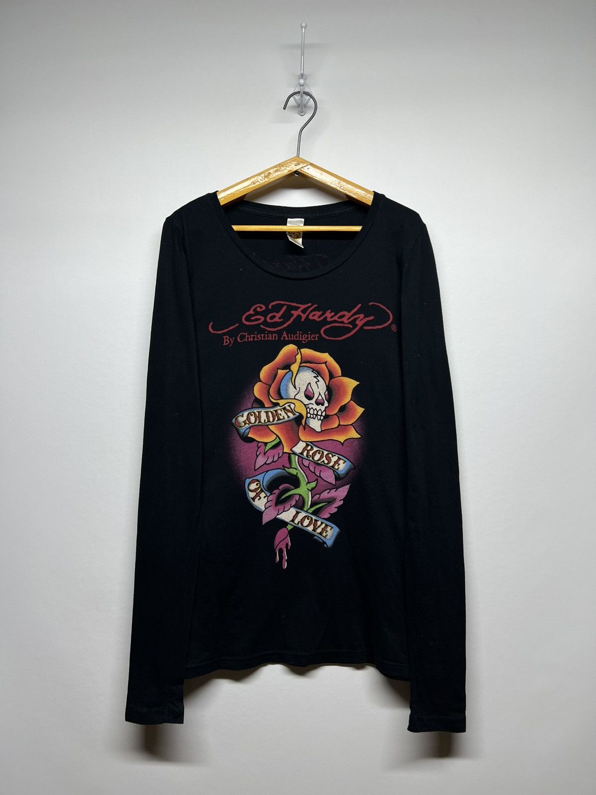 Christian Audigier × Ed Hardy × Vintage Vintage Y2k Ed Hardy 🖤 Golden Rose Of Love Long Sleeve 00’s Size S / US 4 / IT 40 - 3 Thumbnail