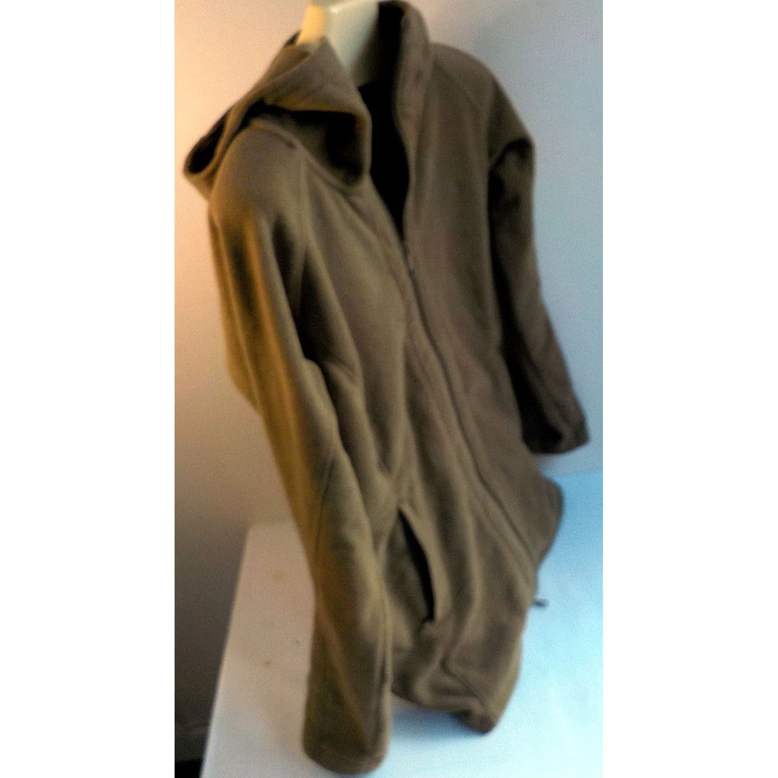 Vintage Columbia Zip Front Fleece Hooded Coat Khaki LARGE Polyester Women's Size L / US 10 / IT 46 - 4 Thumbnail