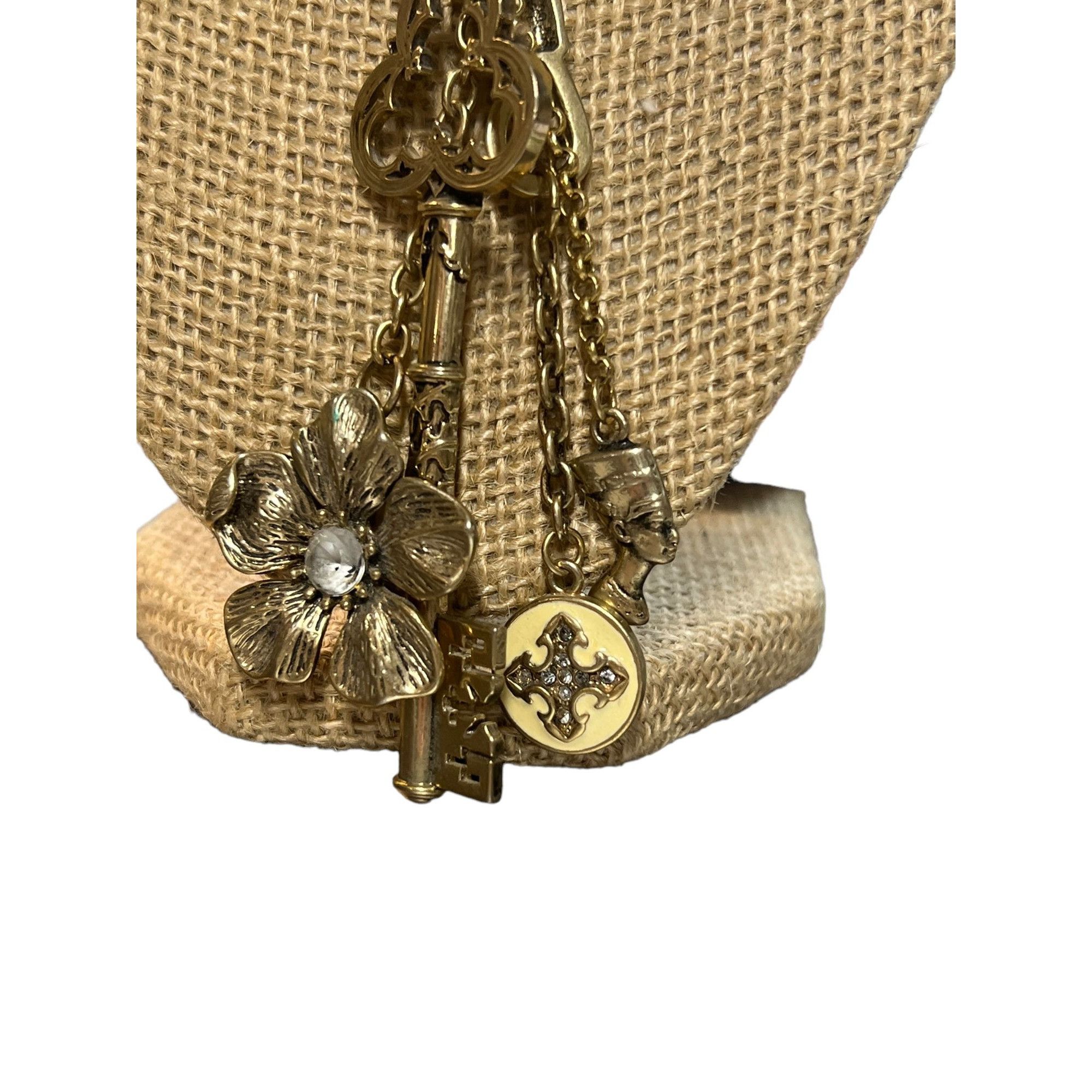 Other Bijoux Terner Necklace Antique Gold Tone Faux Pearl Key Meda Size ONE SIZE - 2 Thumbnail