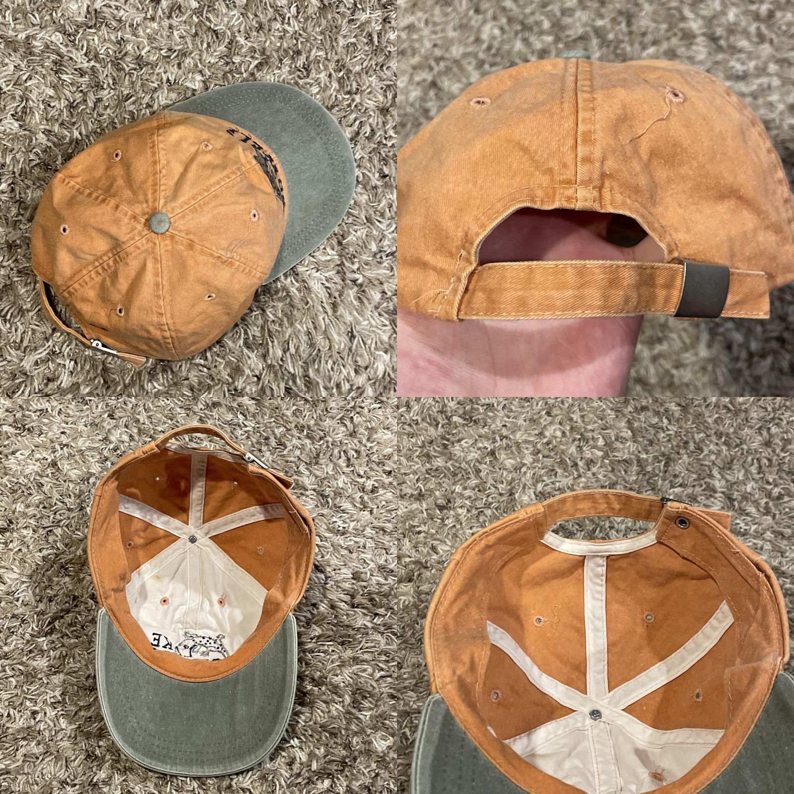 Vintage VINTAGE Lake Powell Hat Strap Back Orange Tan Embroidered Lizard Outdoors Mens Cap OSFM Adjustable Cotton Canvas Size ONE SIZE - 8 Thumbnail