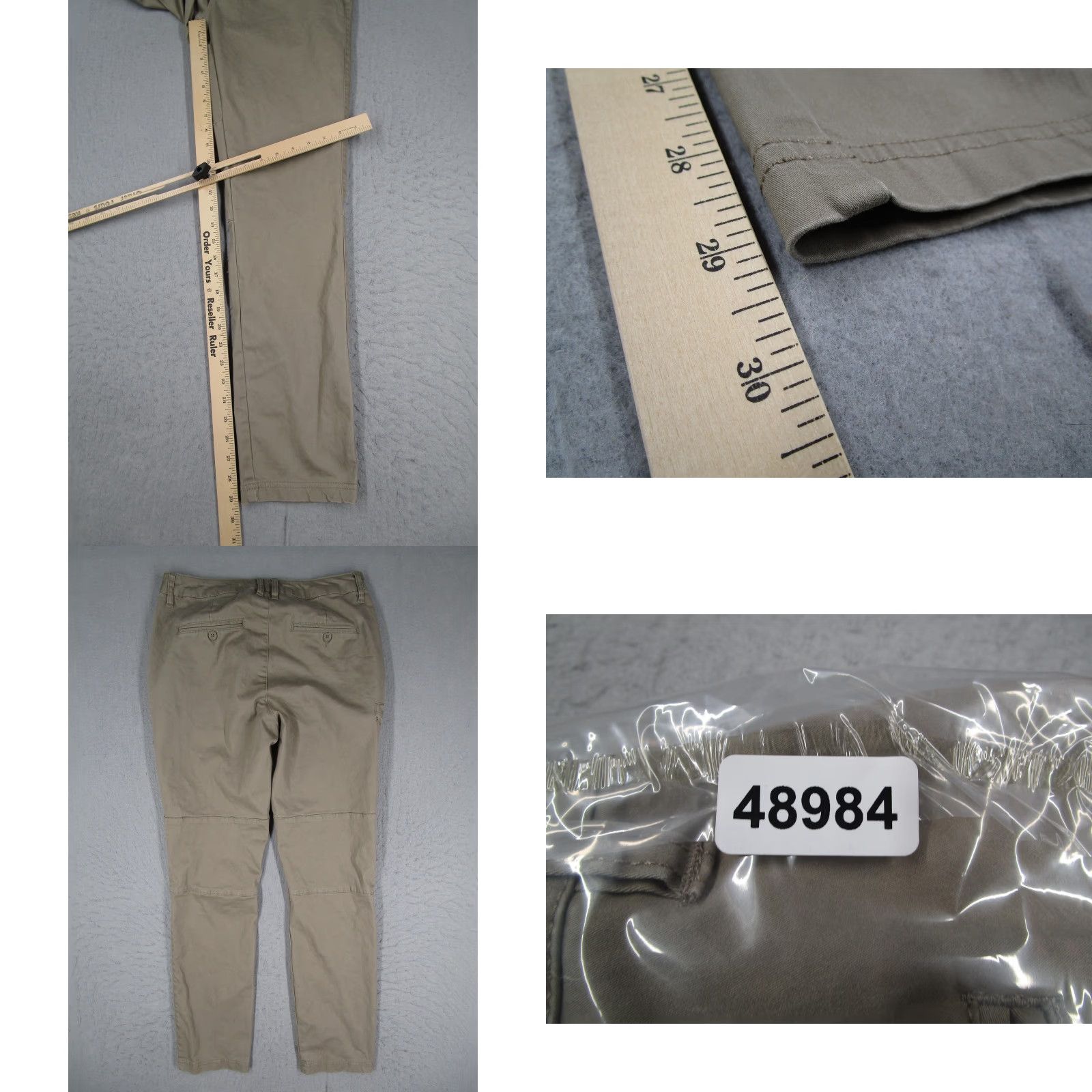 Vintage BYLT Chino Pants Mens 31 Khaki Slim Taper Casual Stretch Fawn Taupe Size US 31 - 8 Thumbnail