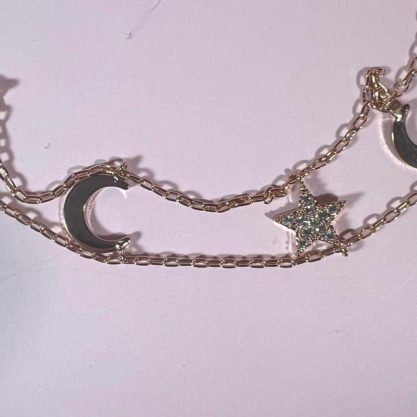 Jewelry Hespera rose gold moon and stars collar necklace Size ONE SIZE - 4 Thumbnail