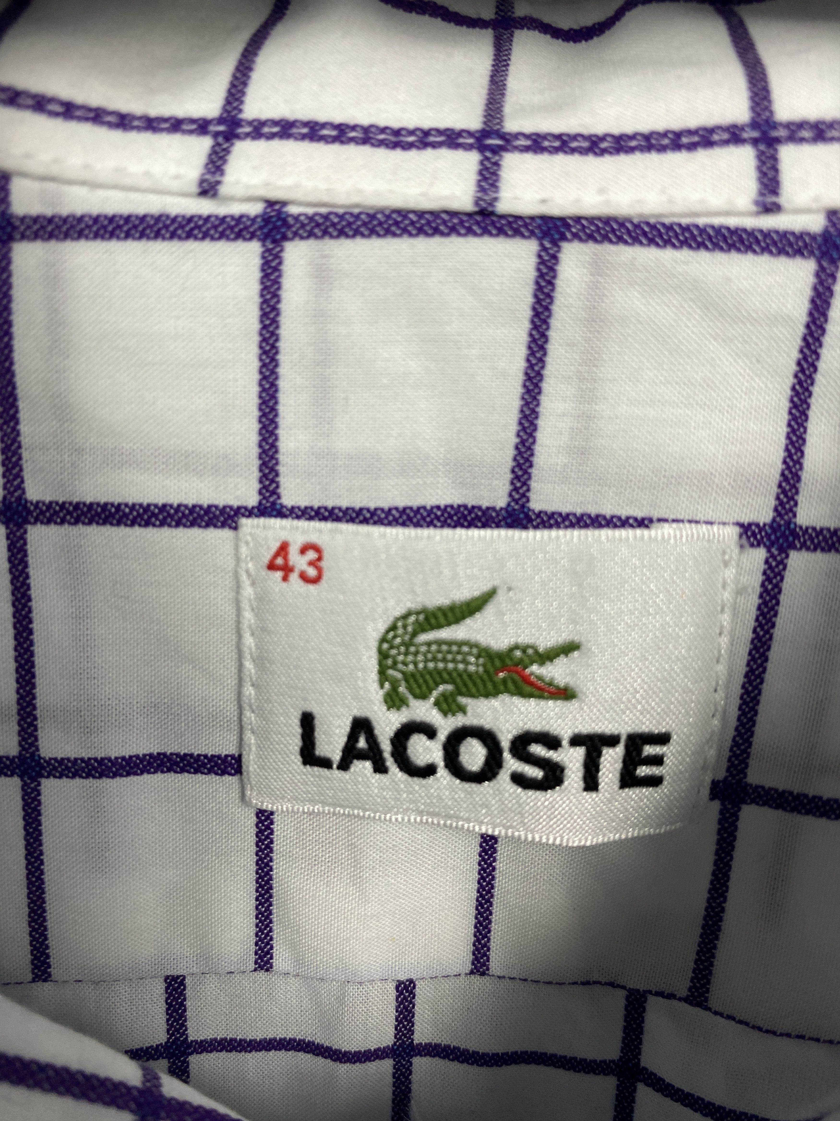 Lacoste Lacoste Vintage Mens Long Sleeve Check Shirt Size US XL / EU 56 / 4 - 4 Thumbnail
