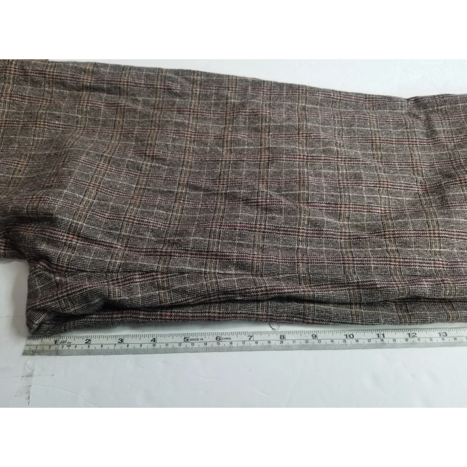 Massimo Dutti Massimo Dutti Trousers Women Straight Wool Blend Brown Size 10 Comfort Geometric Pattern Size 32" / US 10 / IT 46 - 4 Thumbnail