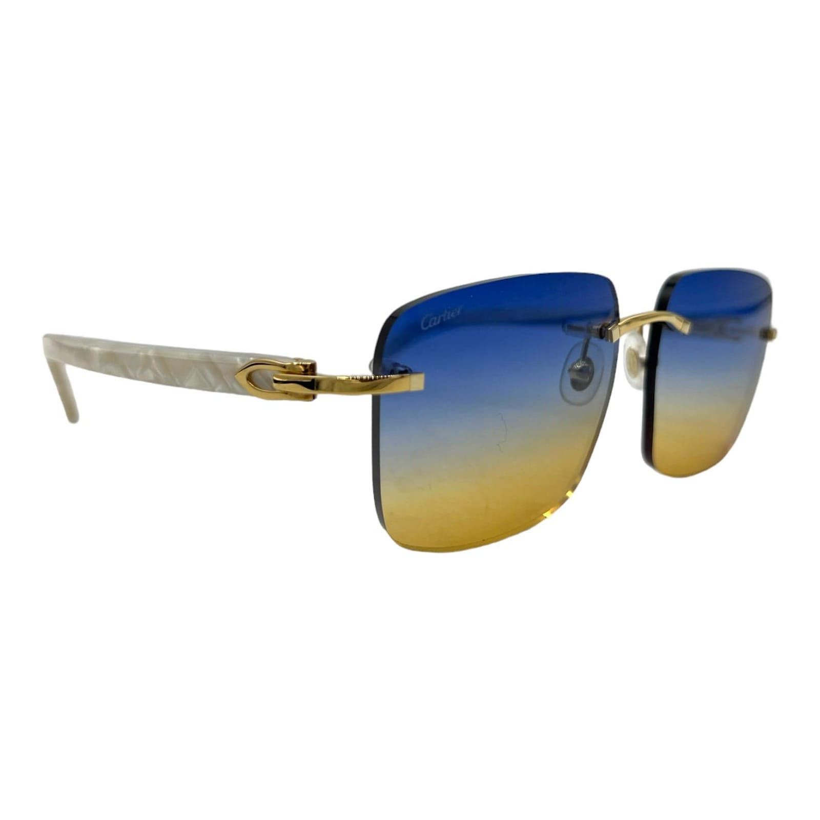 image of Cartier C Decor Enamel Frame Glasses, Men's