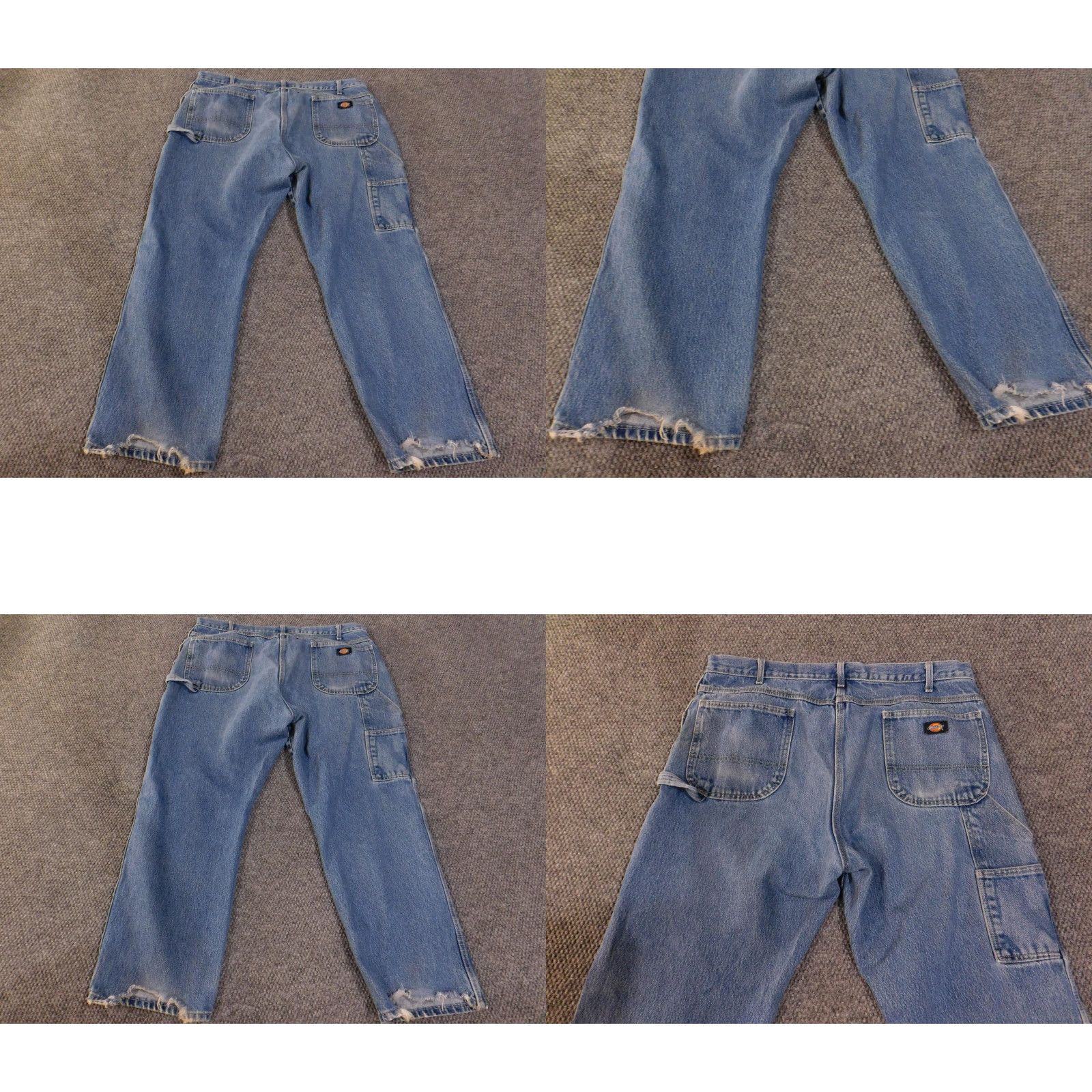 Dickies Dickies Jeans Mens 40x30 Relaxed Fit Denim Carpenter Workwear Distressed Pants Blue 1993SNB Mens Regular 40x30 Cotton Zip Pockets Vintage N/A Size US 40 / EU 56 - 8 Thumbnail