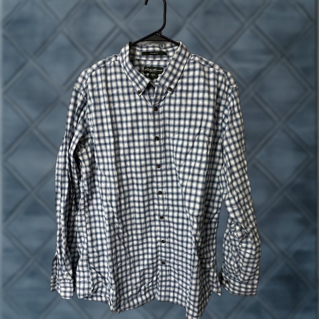 Eddie Bauer Eddie Bauer Button Up Shirt Mens L Blue Plaid Relaxed Fit Casual Workwear Button-Up Shirt Size US L / EU 52-54 / 3 - 1 Thumbnail
