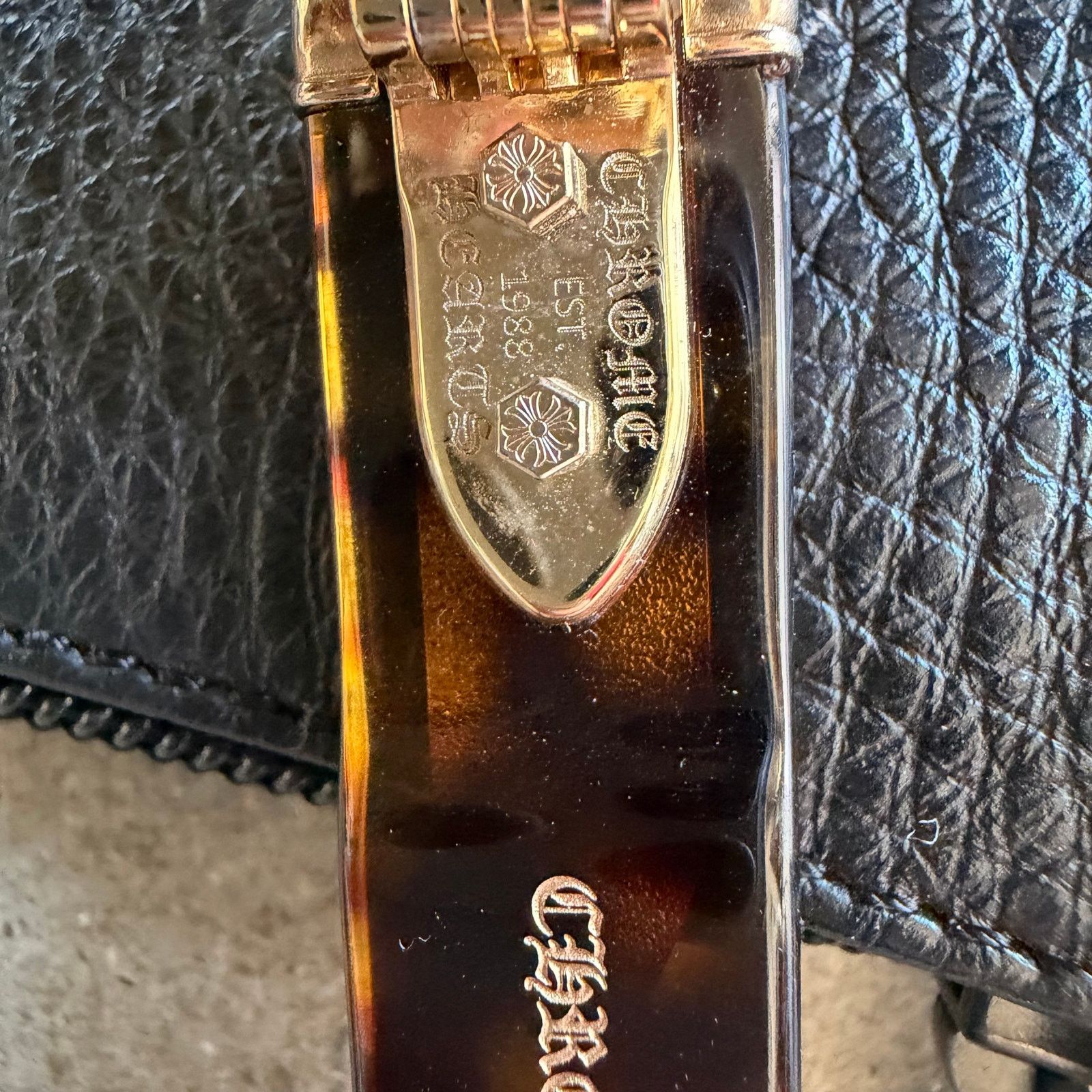 Chrome Hearts Chrome Hearts Dick Fitzener 18K Plated Tortoise Glasses Size ONE SIZE - 16 Thumbnail