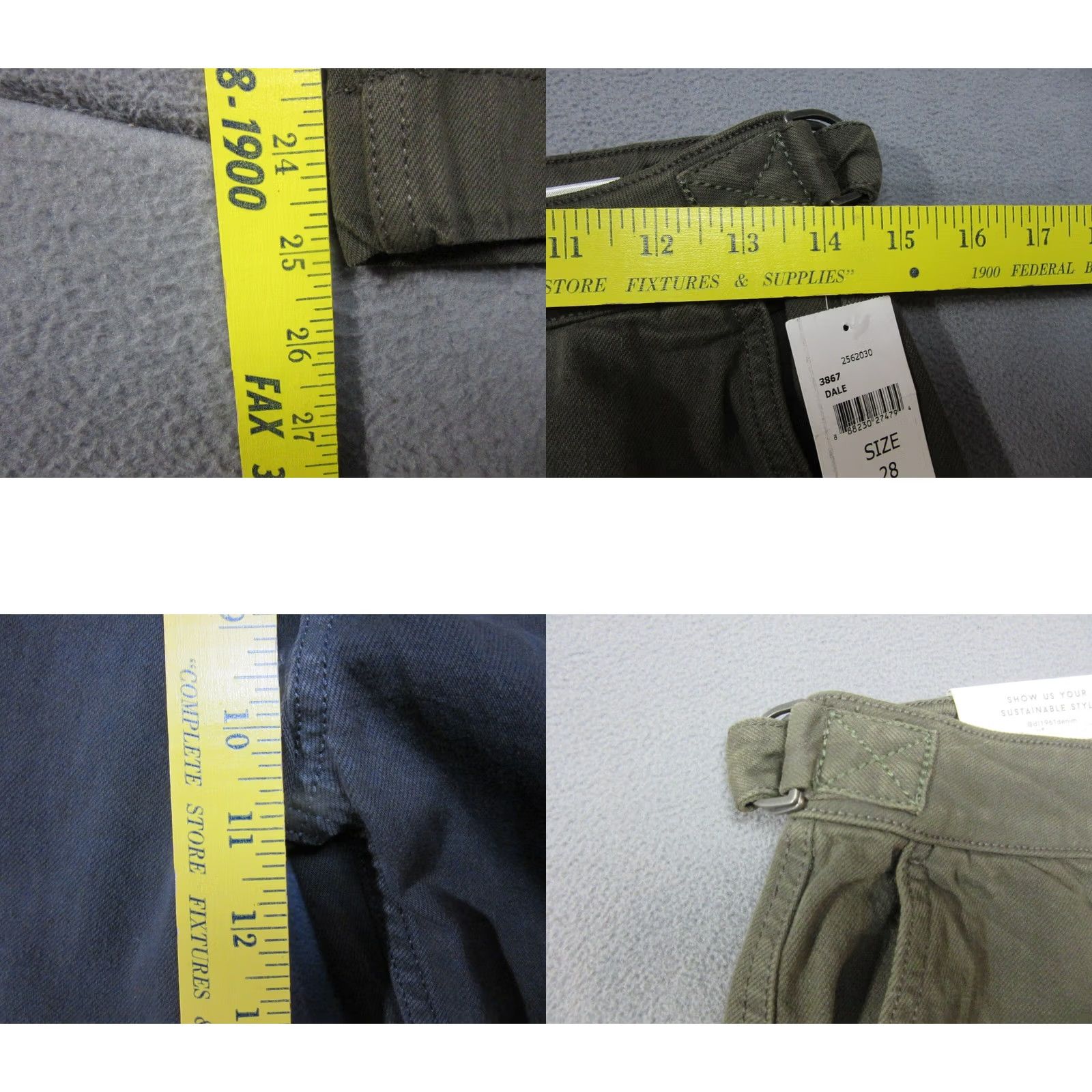 DL1961 DL1961 Jeans Womens 28 Green Hepburn High Rise Wide Leg Pockets Zip-Fly With Tags Size 28" / US 6 / IT 42 - 8 Thumbnail