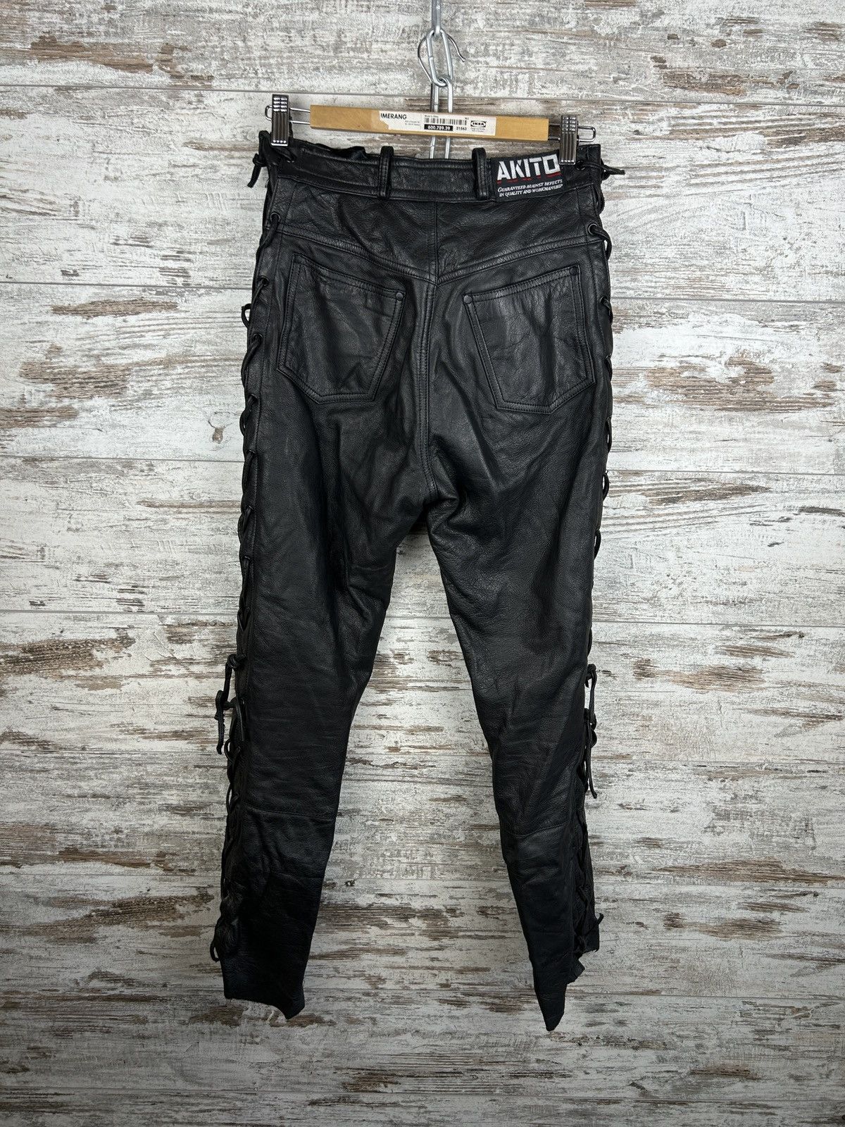 Leather Women’s Akito Leather pants stripes vintage rare buffalo y2k Size 29" - 11 Thumbnail