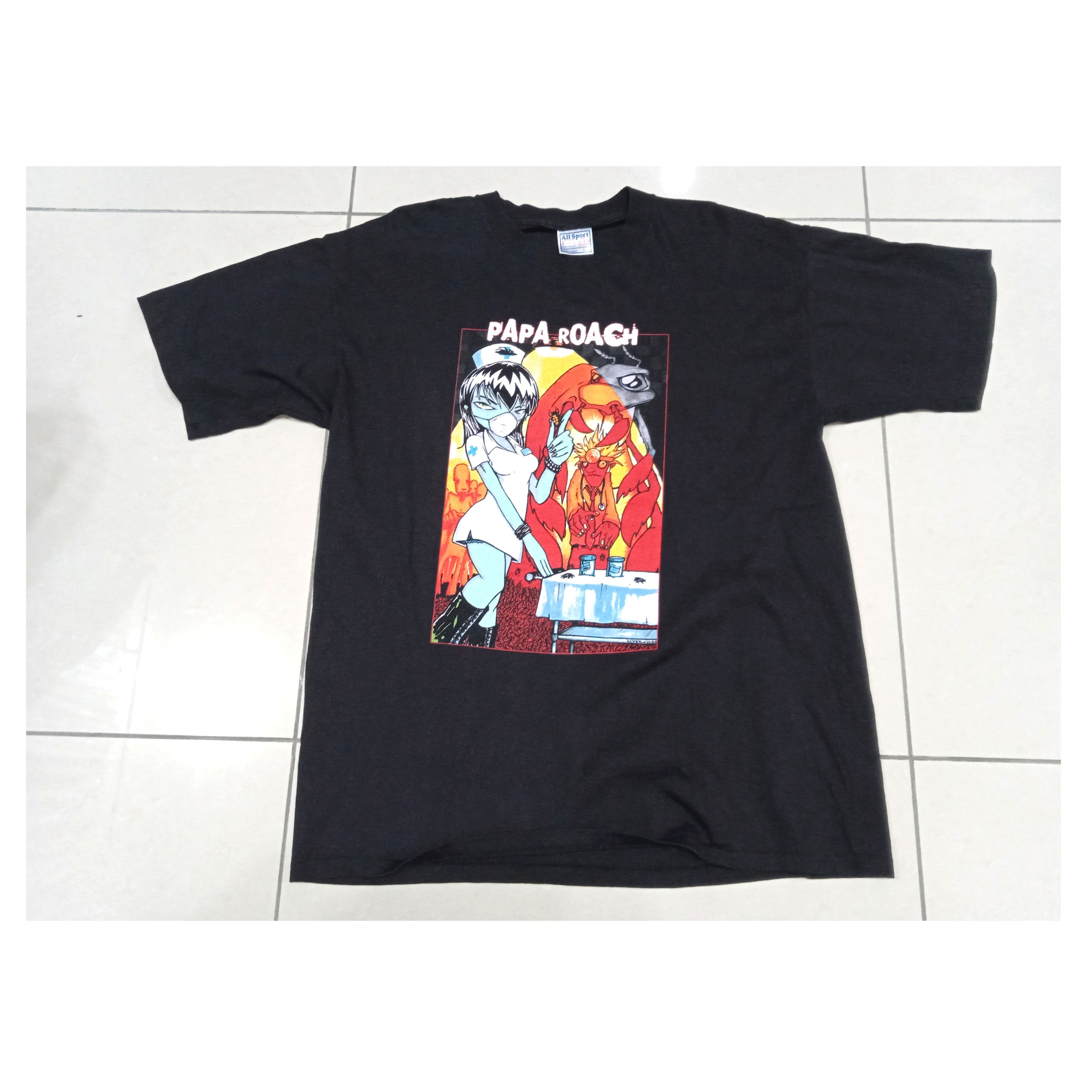 image of Band Tees x Vintage 2000S Papa Roach 2000 T Shirt Y2K Eminem in Black, Men's (Size XL)