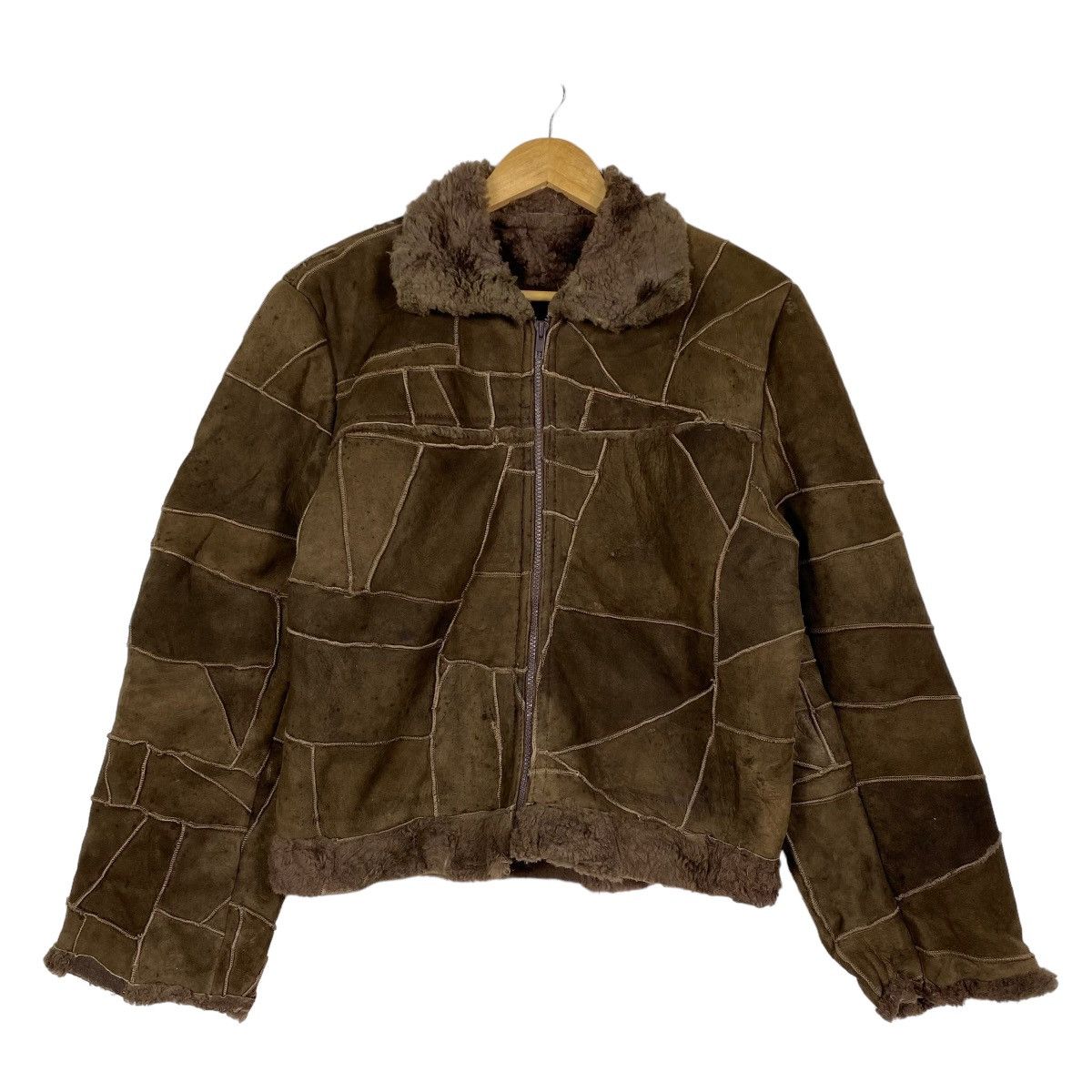 Japanese Brand Patchwork Sherpa Jacket Mink Fur Cropped Coat Size US M / EU 48-50 / 2 - 1 Thumbnail