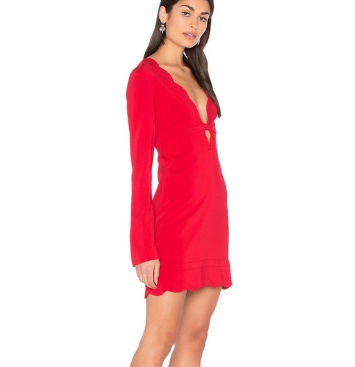A.L.C. $500 NWT ALC | Eve Red Scalloped Dress Size: 10 Size L / US 10 / IT 46 - 9 Thumbnail