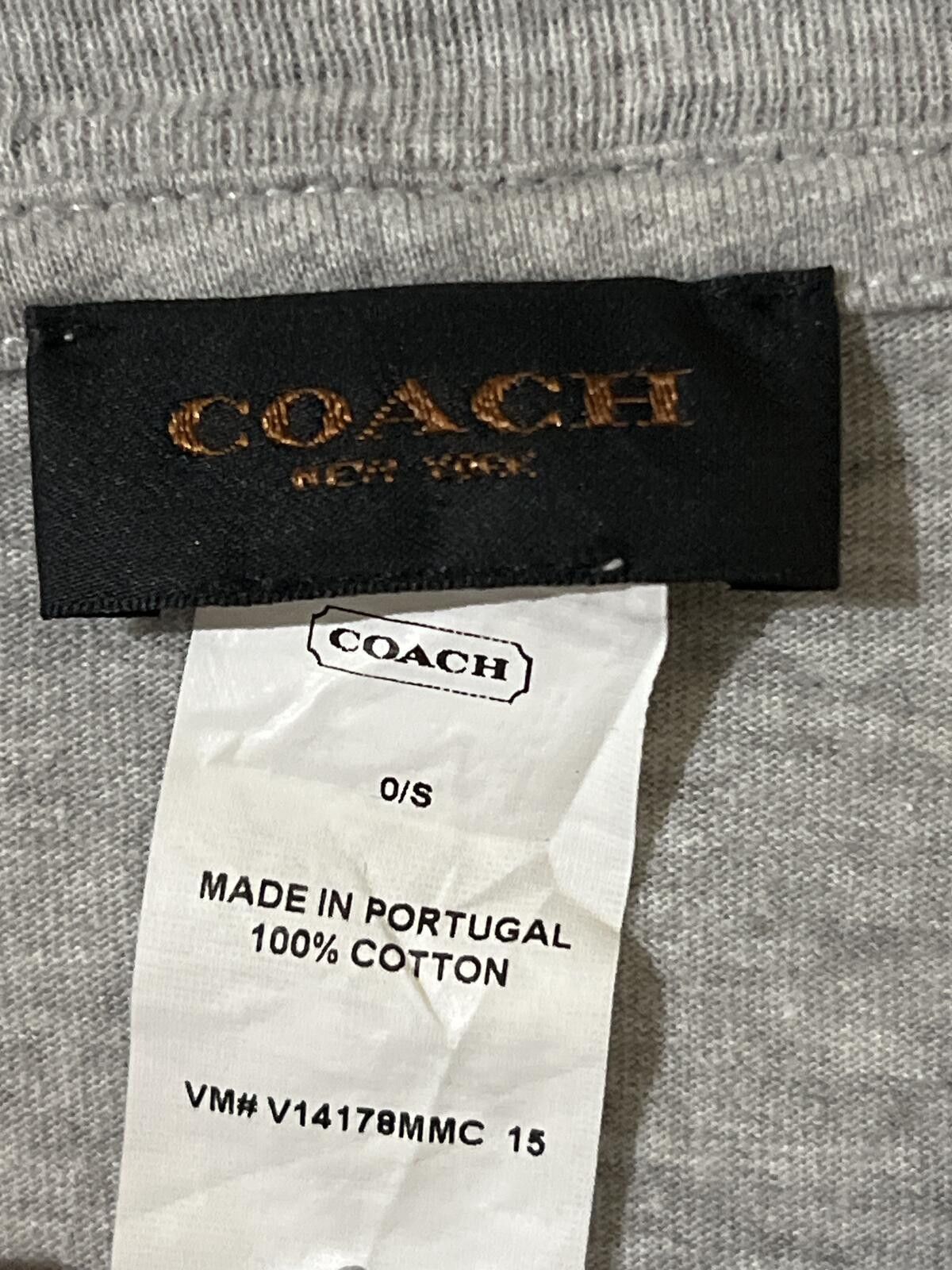 Coach Coach Gray 100% Cotton T-Shirt Size O/S Size US M / EU 48-50 / 2 - 3 Thumbnail