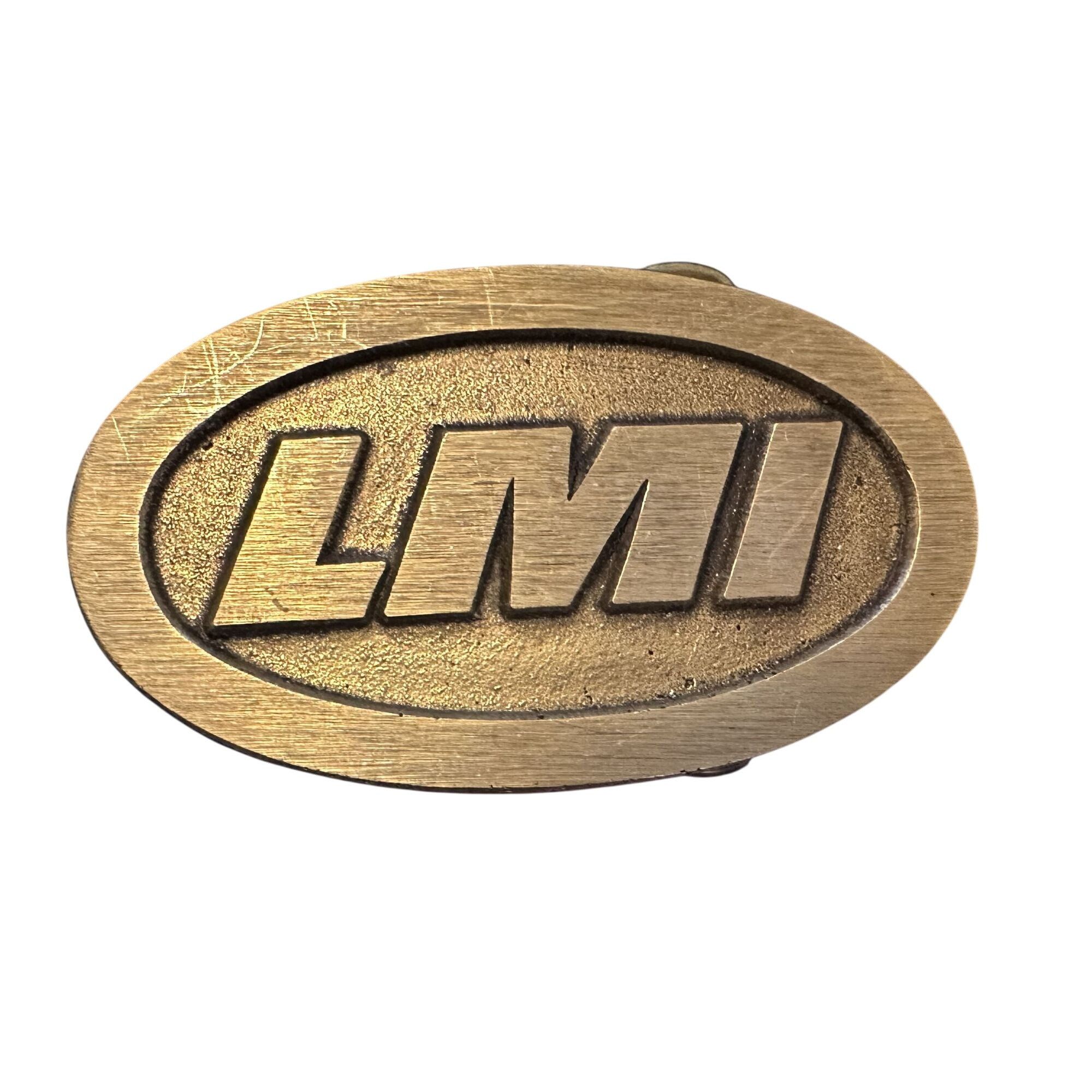 Vintage Vtg Belt Buckle LMI Coal Mining Solid Brass 1970s USA Made Size ONE SIZE - 1 Thumbnail